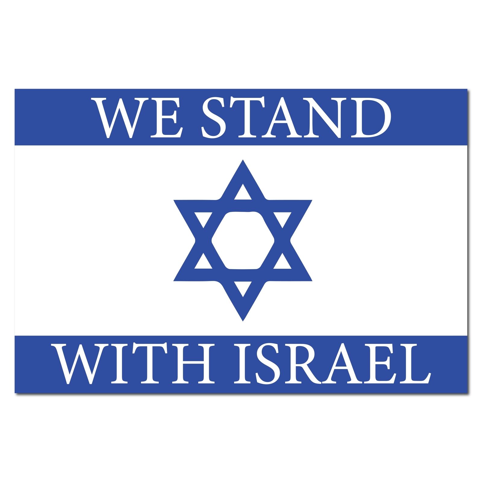 We Stand With Israel Israeli Flag Magnet Decal, 4x6 Inches, Automotive Mganet