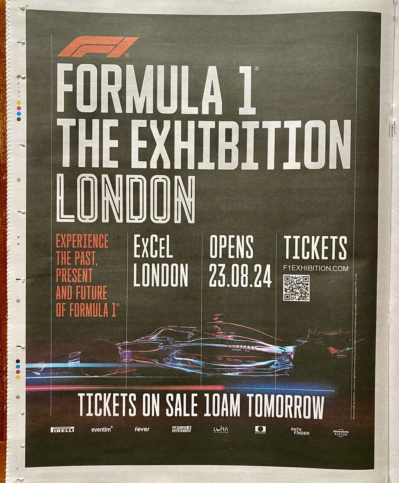 Formula 1 The Exhibition Excel London Ad 2024 Newspaper Advert Poster 14x11”