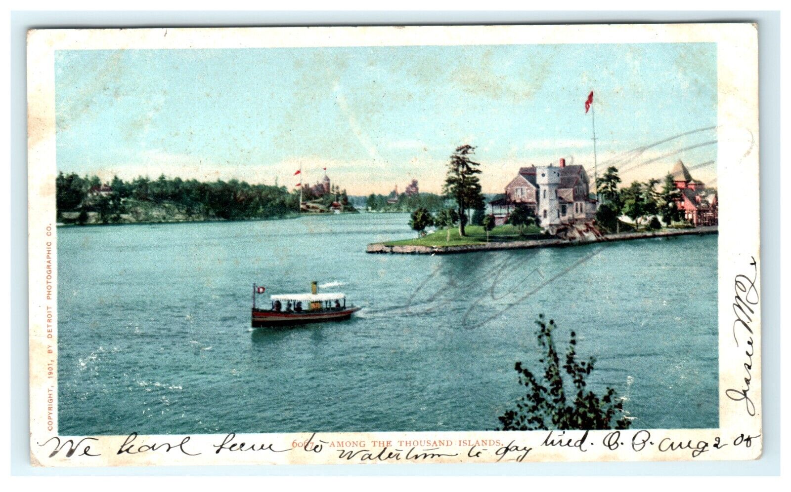 1905 Among The Thousand Islands NY New York Early View Postcard