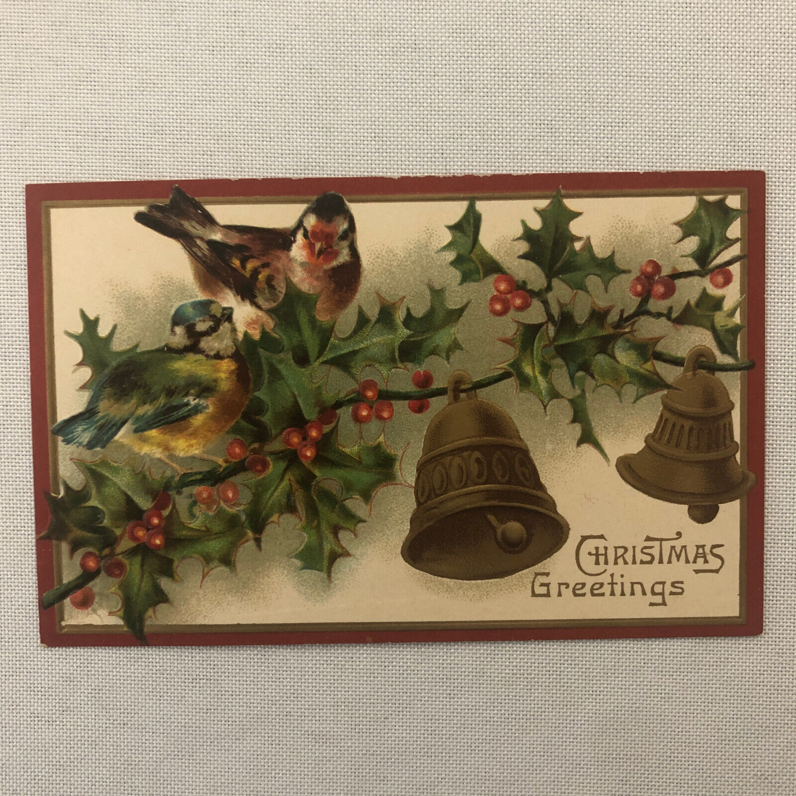 Christmas Postcard Post Card Vintage Embossed Antique