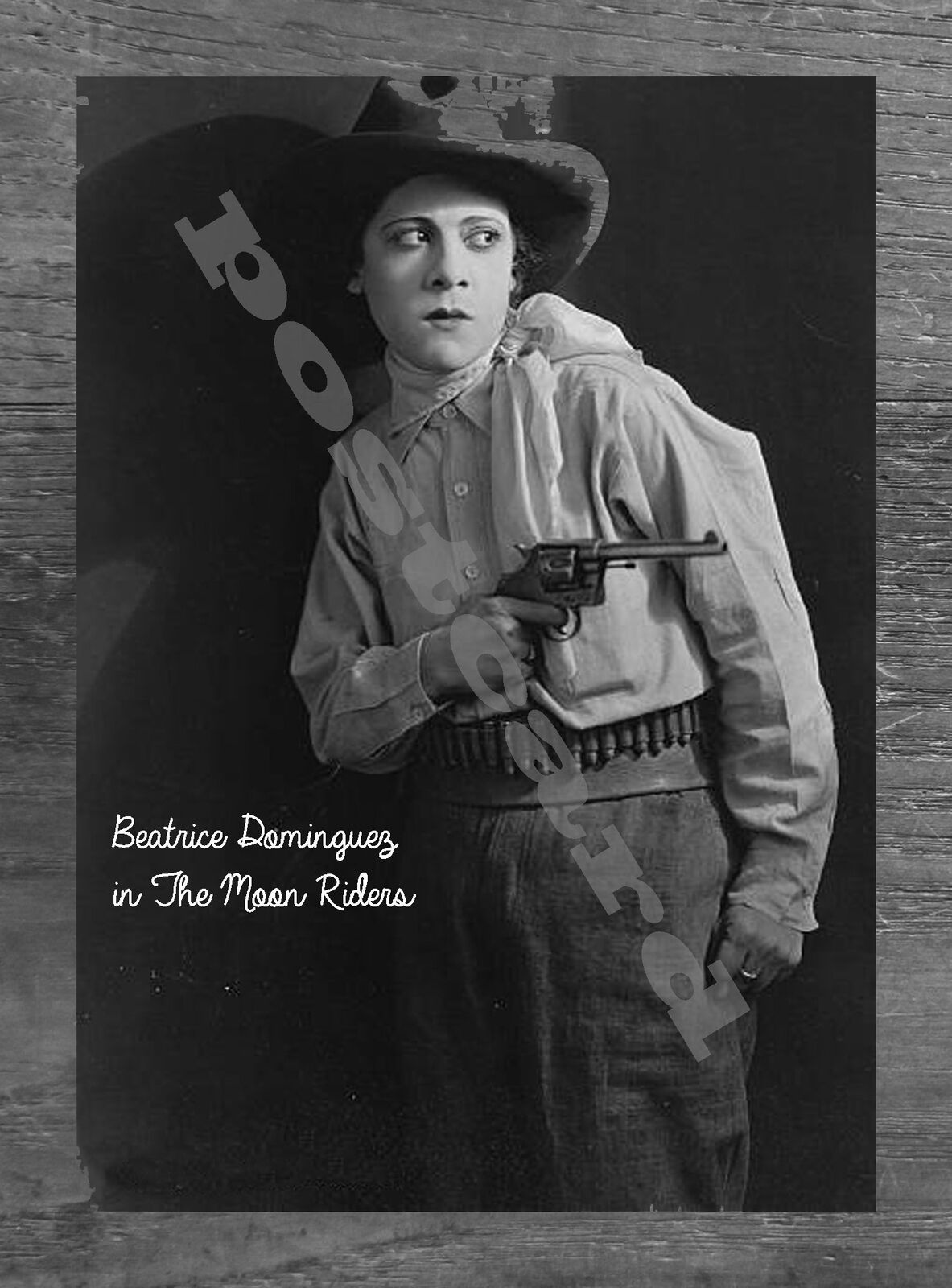 Historic Beatrice Dominguez in The Moon Riders 1920 Western Movie Postcard