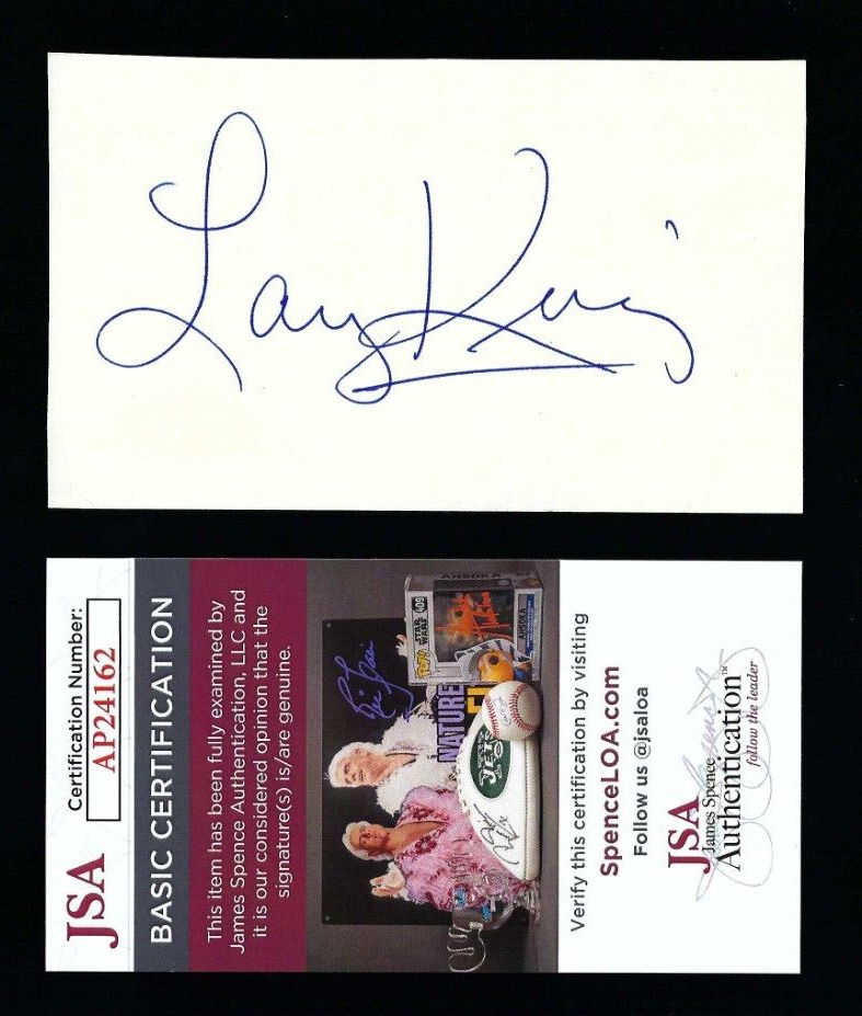 Larry King signed 3x5 card JSA Authenticated Radio & TV Host