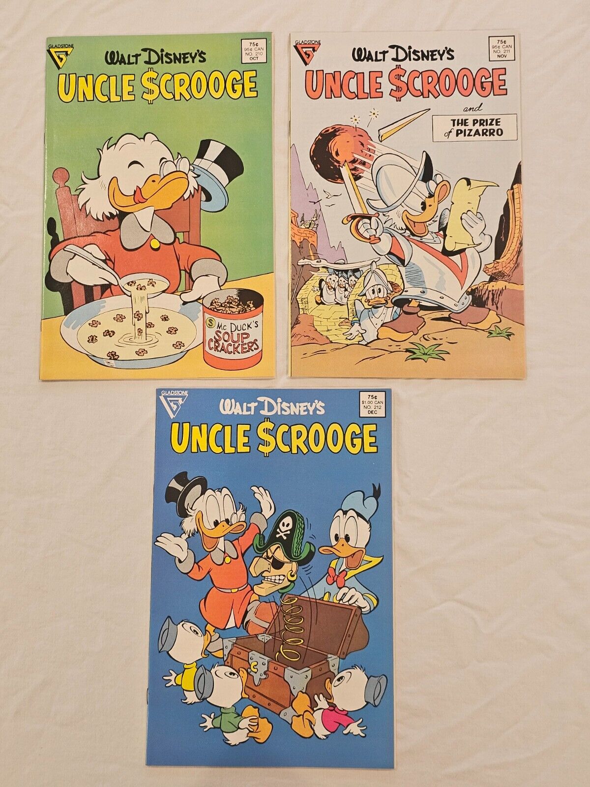 Walt Disney\'s UNCLE SCROOGE, #210 211 212 , Oct nov dec 1986 GladstoneCarl Barks