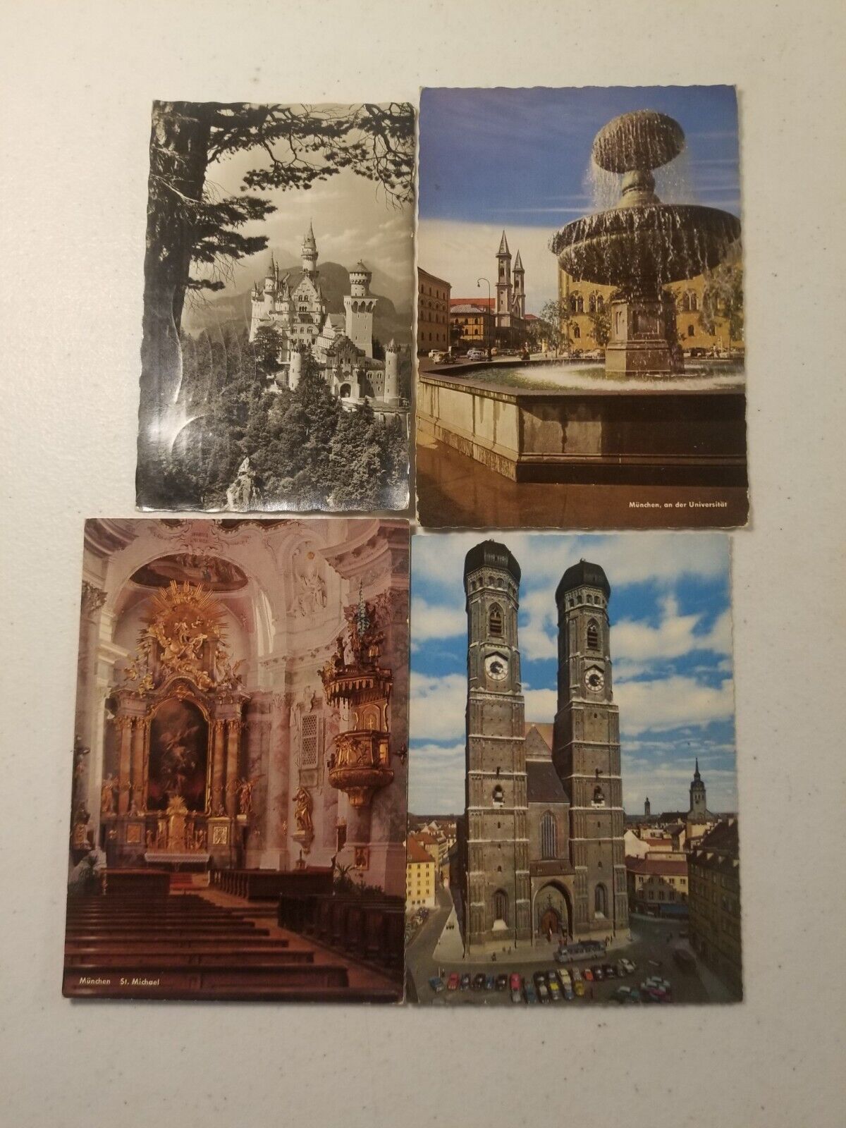 Vintage German post cards   castle clock tower Lot Of 4