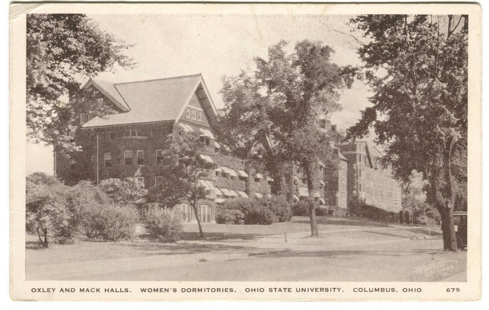 Postcard Oxley  Mack Halls Women\'s Dormitories Ohio State University Columbus OH