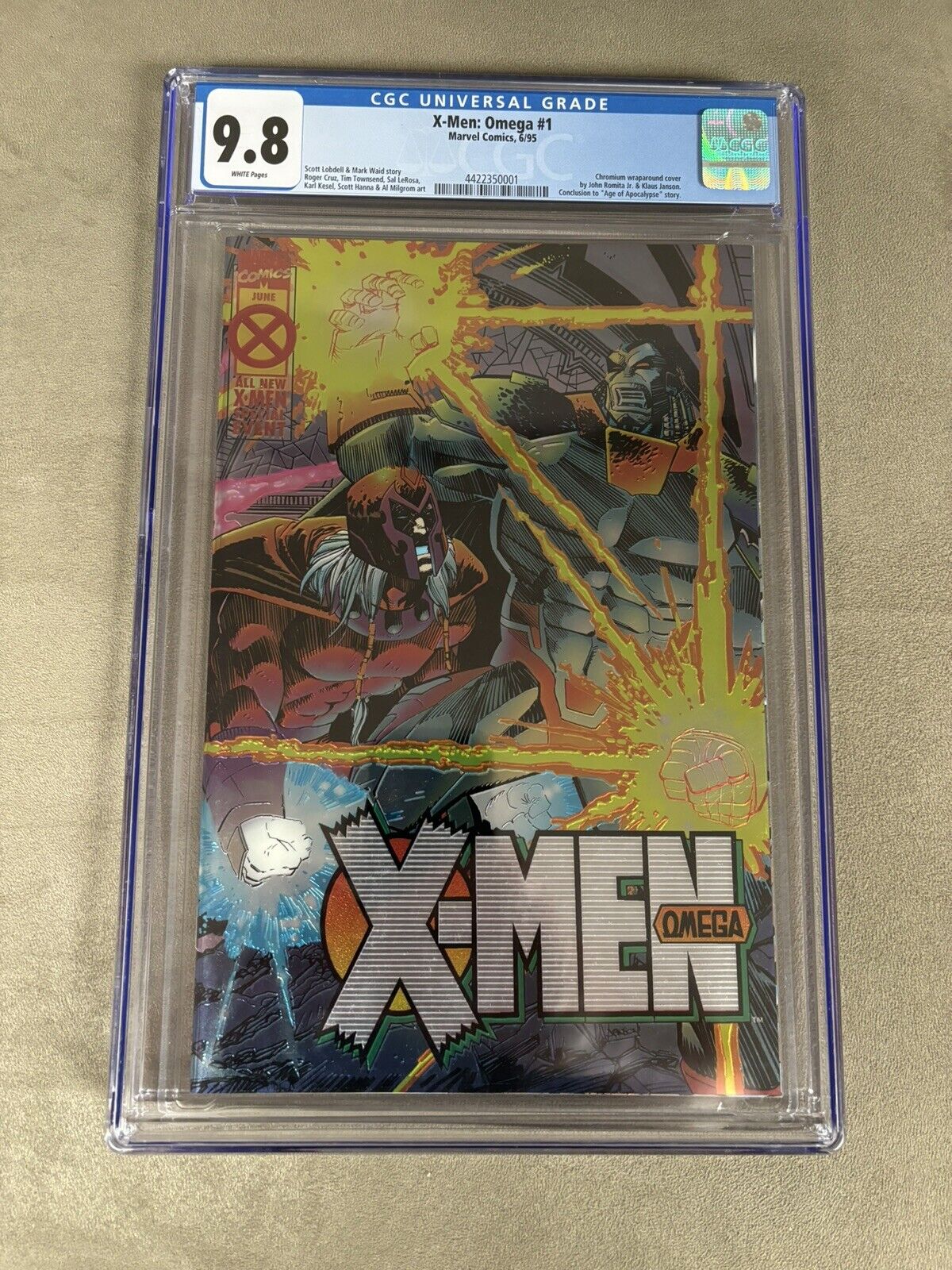 X-Men Omega #1 CGC 9.8 NM/Mint Marvel Comic White Pages June 1995