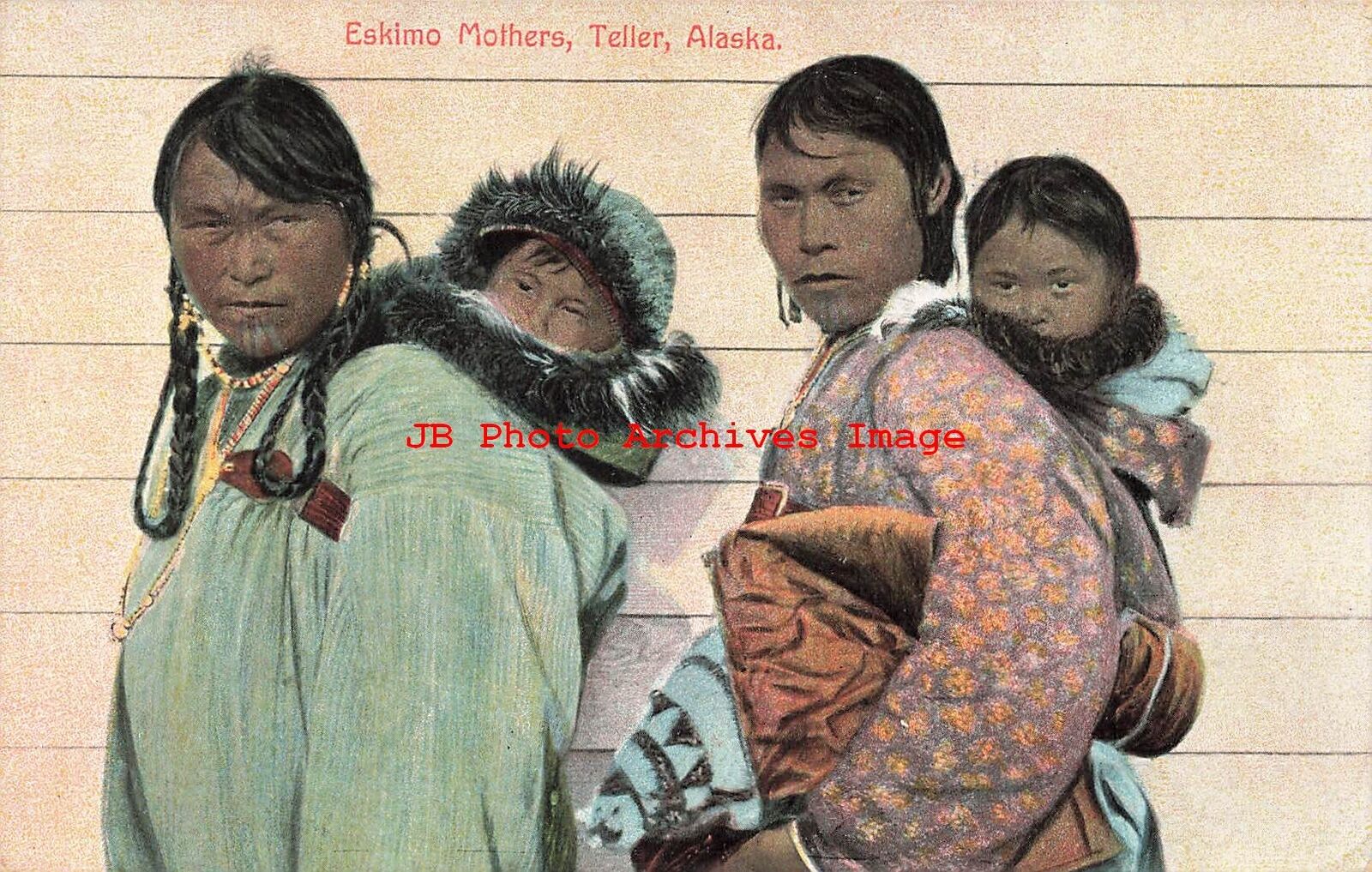 Native American Eskimo Mothers with Babies in Teller Alaska, AYPE Logo