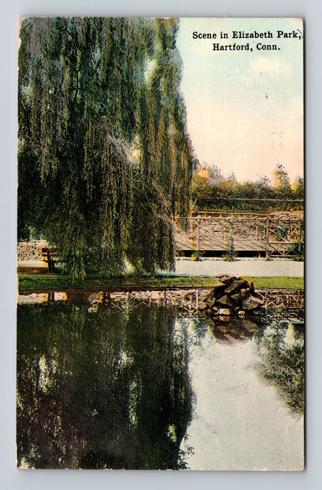 Hartford CT-Connecticut Scene In Elizabeth Park, Antique, Vintage c1915 Postcard