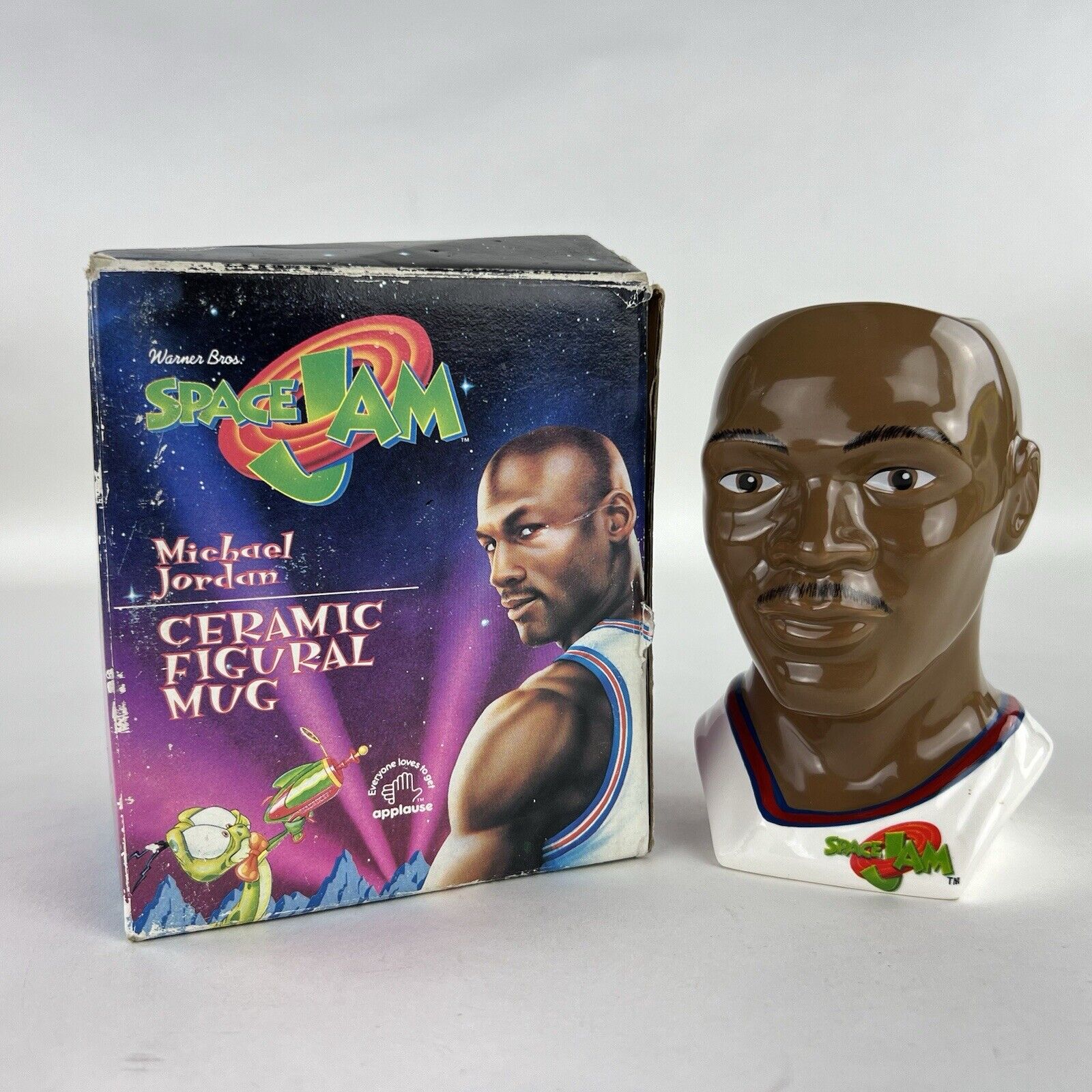Warner Bros Space Jam Michael Jordan Ceramic Figural Mug New In Box Vintage 1996