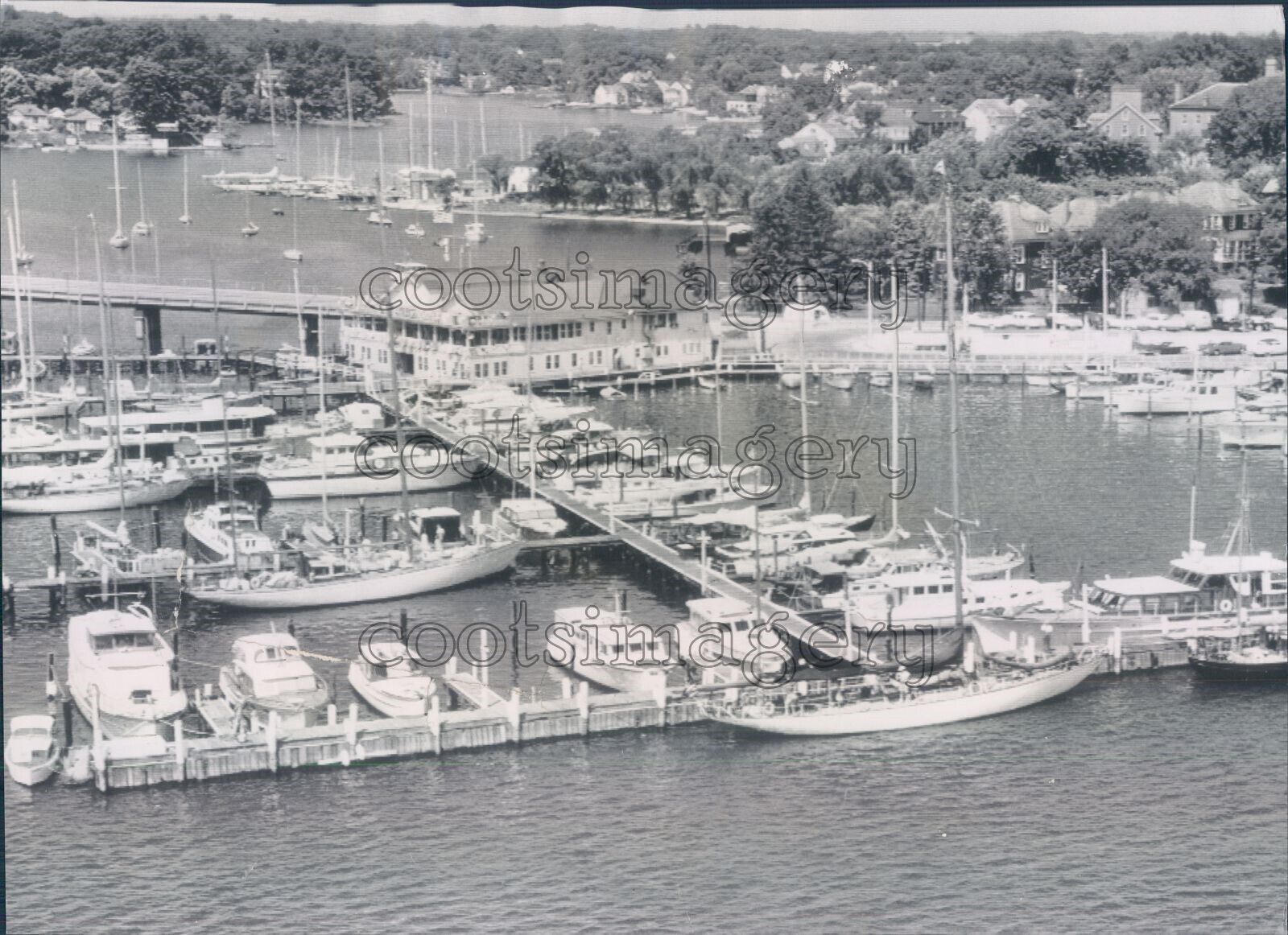 1957 Press Photo Yacht Club Basin 1950s Annapolis Maryland