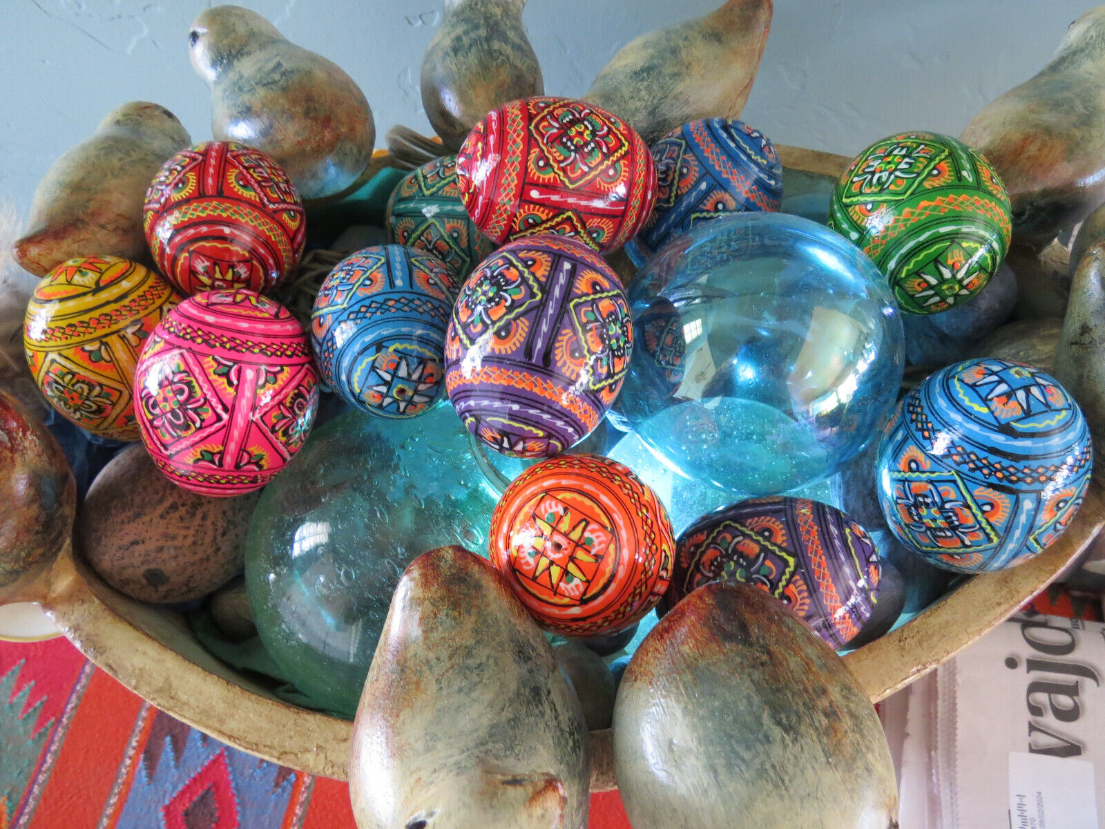 *set of 4* from Kiev Wooden Hand Painted Ukrainian Pysanky Easter Eggs Pysanki