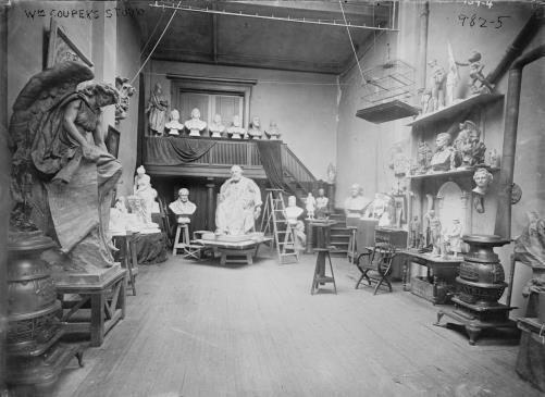 Sculpture studio of William Couper,1853-1942,interior,American sculptor