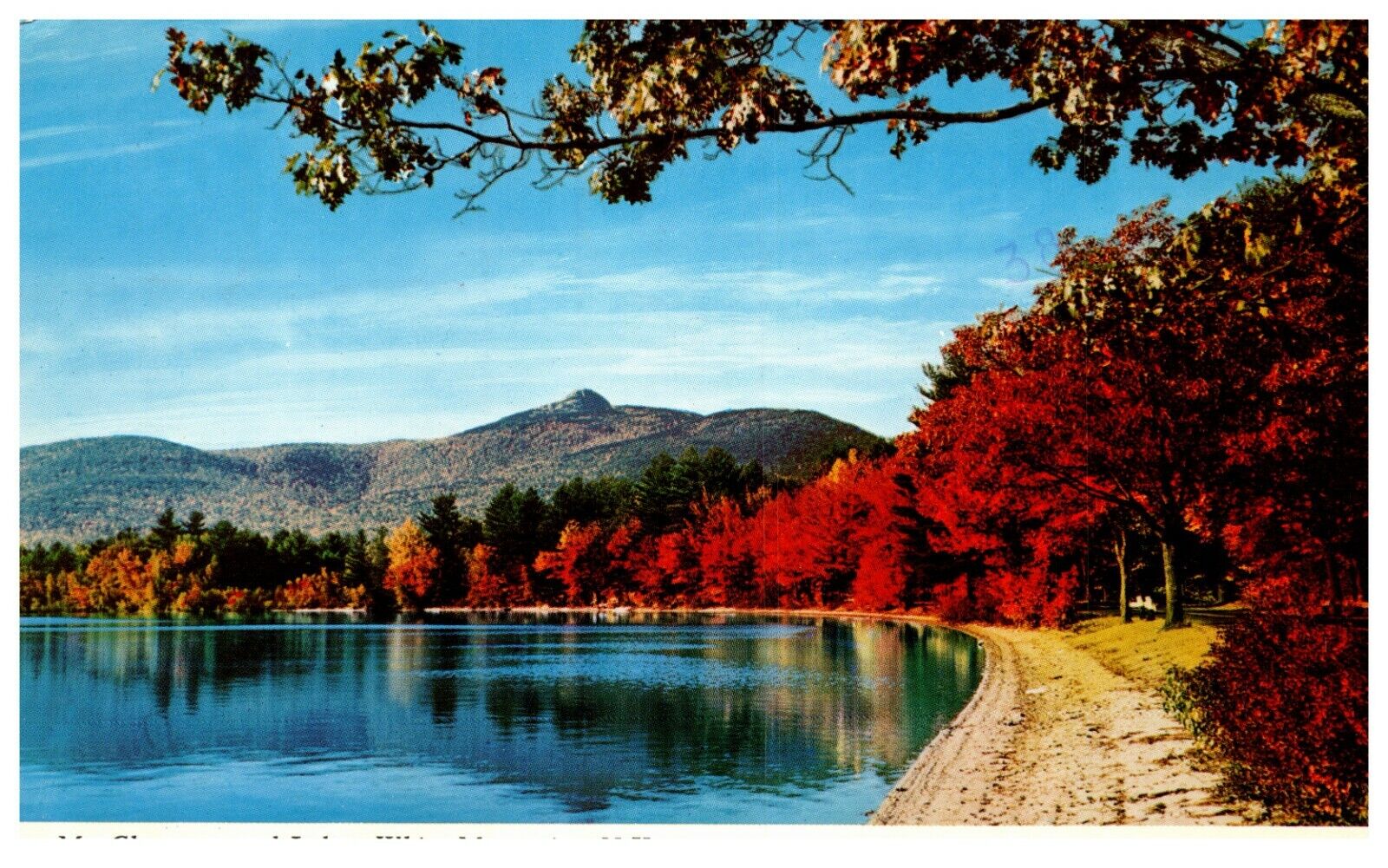 Postcard Mount Chocorcua & Lake White Mountains New Hampshire Chrome 