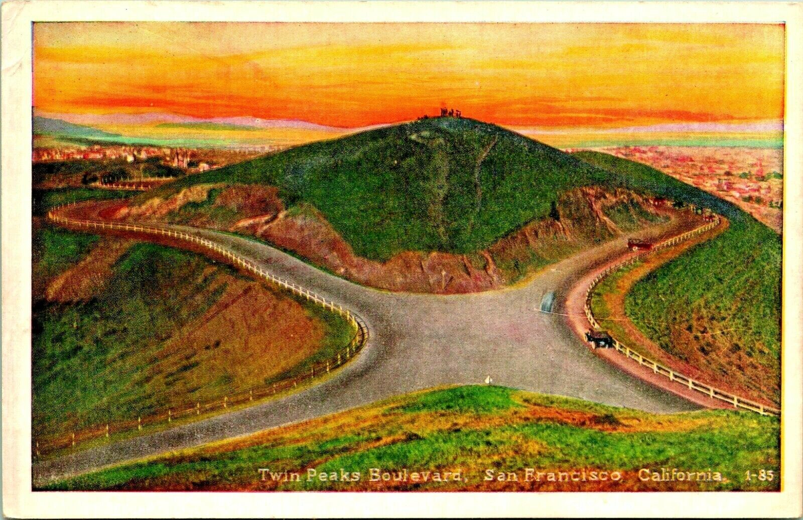 Twin Peaks Boulevard San Francisco CA 1923 DB Postcard F3