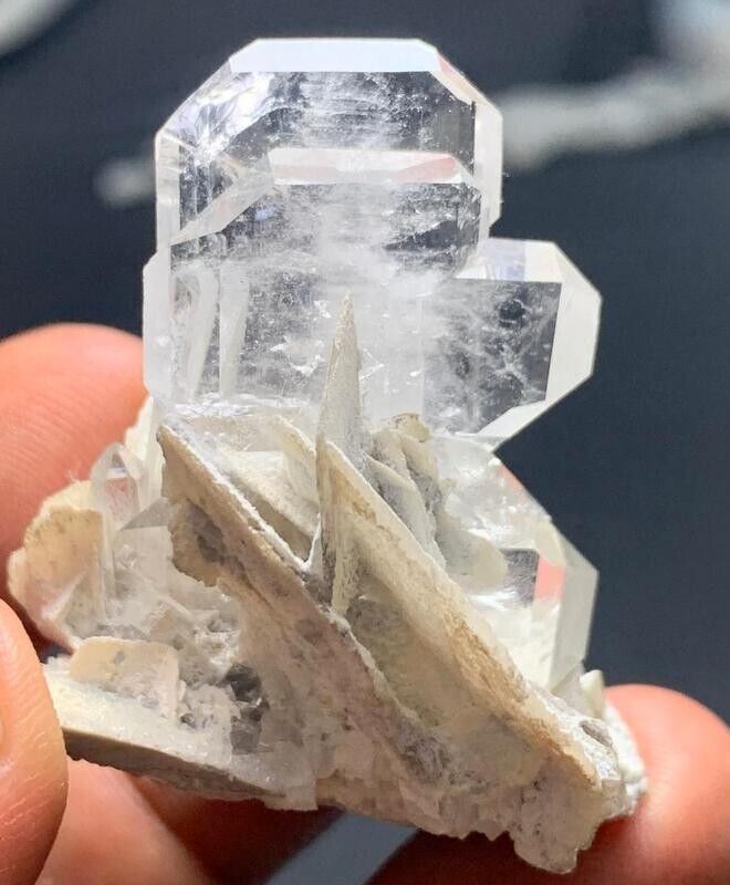 156 Ct Big Faden Quartz Crystal cluster with Calcite on Matrix @ Balouchistan