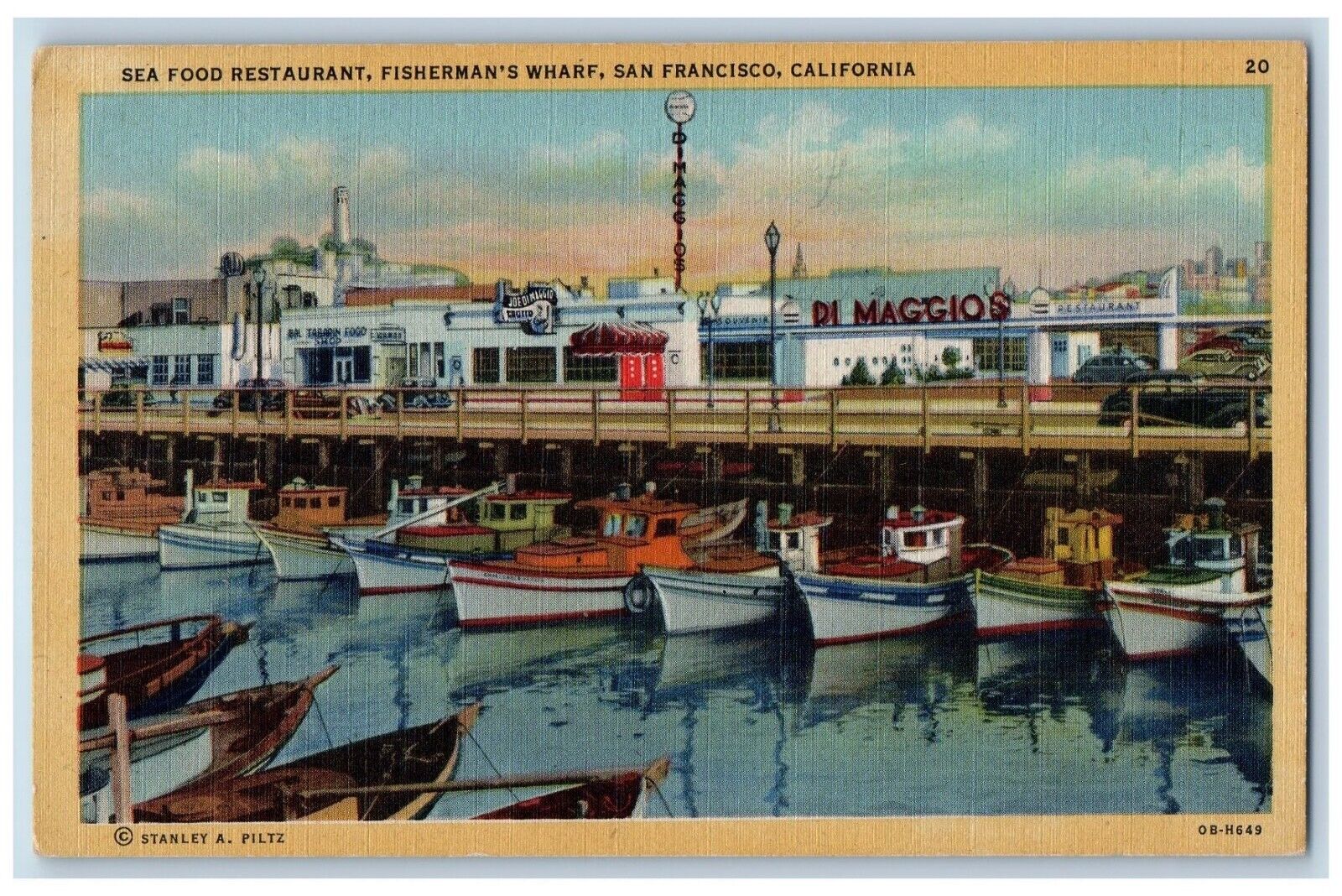 San Francisco California CA Postcard Sea Food Restaurant Fisherman\'s Wharf c1947