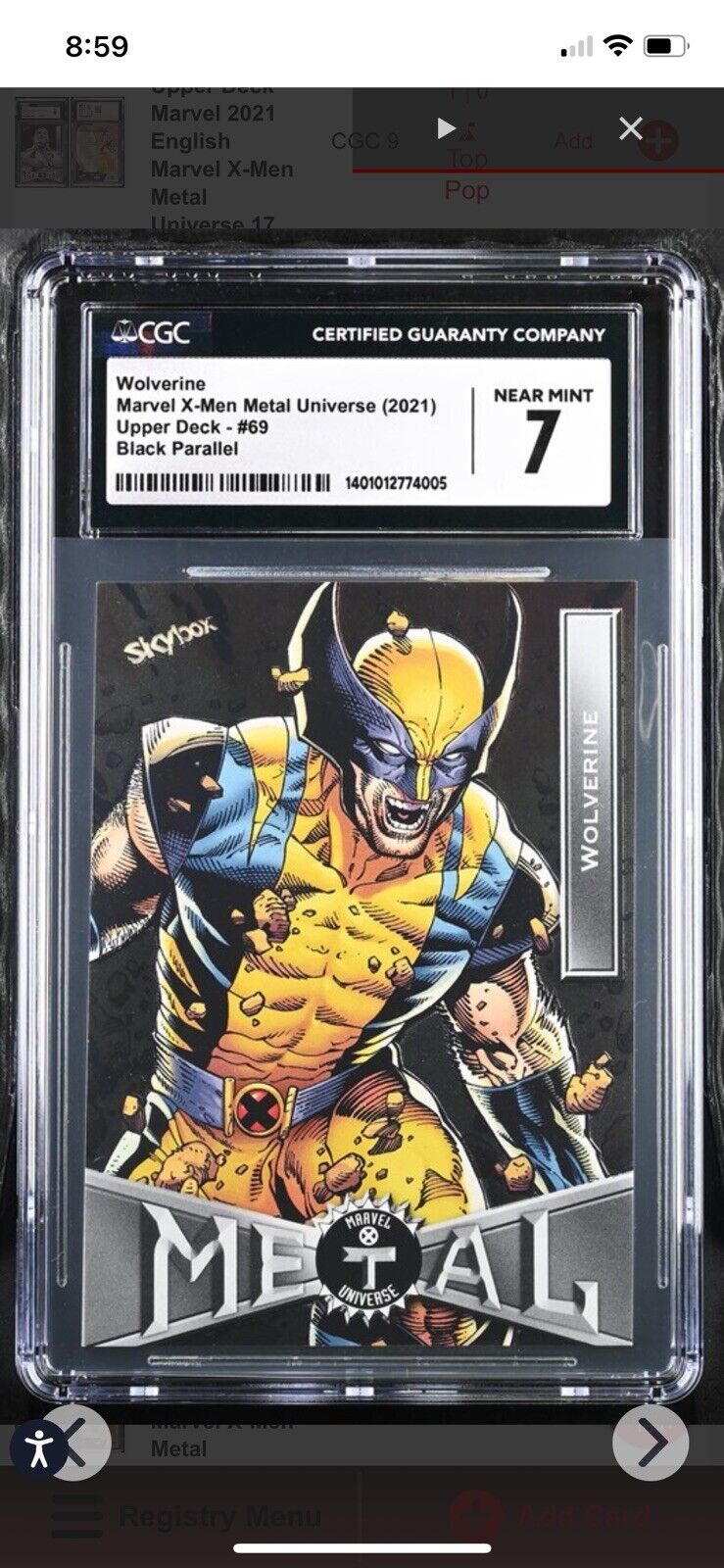 2020 Upper Deck Marvel X-Men Metal Universe Wolverine Black Parallel
