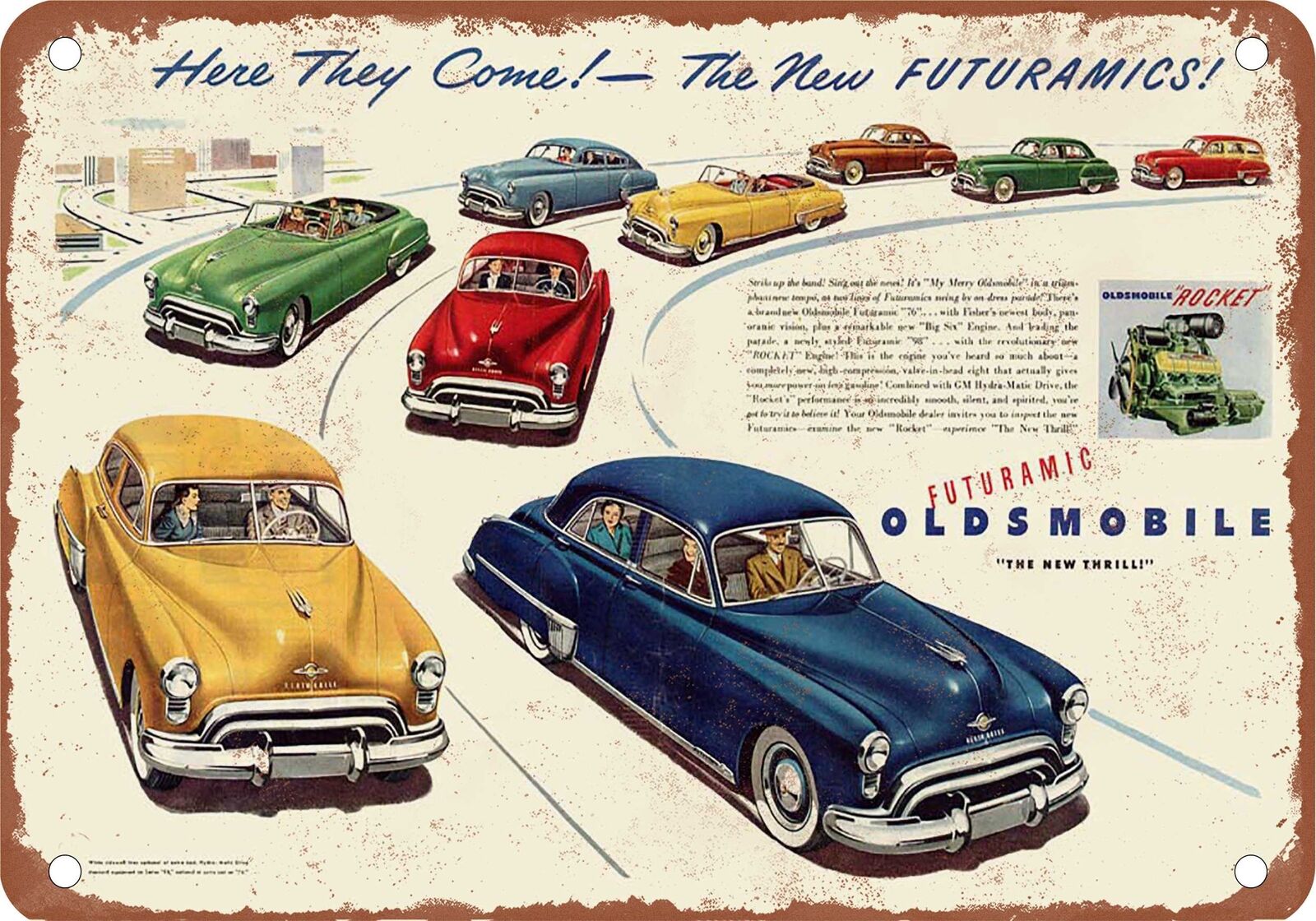 METAL SIGN - 1949 Oldsmobile Vintage Ad 13 - Old Retro Rusty Look