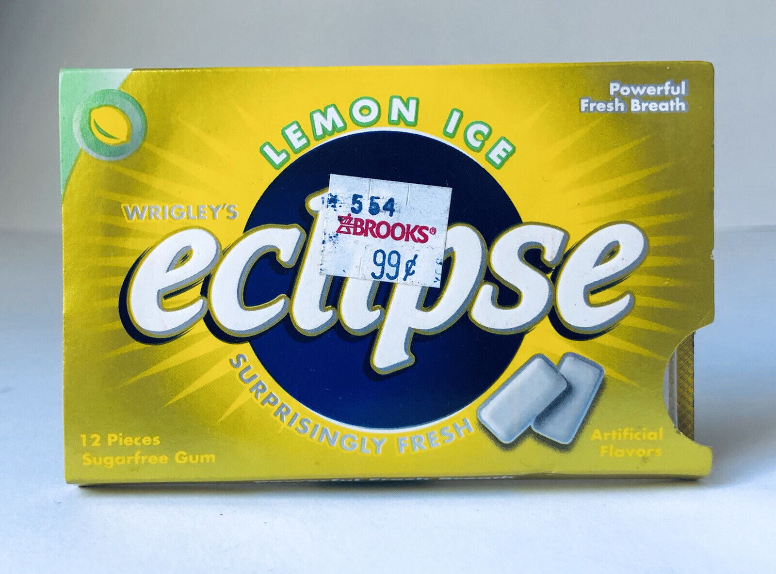 Vintage 1998 Wrigley’s ECLIPSE Gum Pack SEALED 4” candy container LEMON ICE