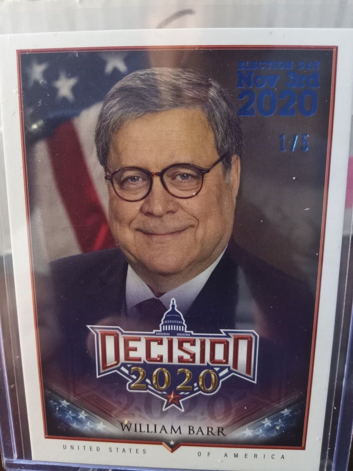 2020 Decision - William Barr #1/5 Blue - United States Attorney General