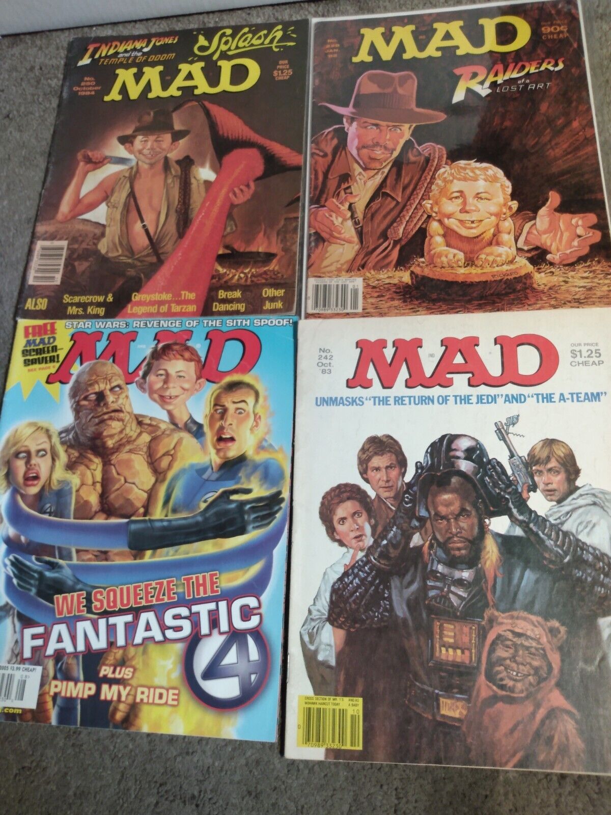 Mad Magazine Lot ~ FF, Jedi, Indiana, A-Team (1982~2005)