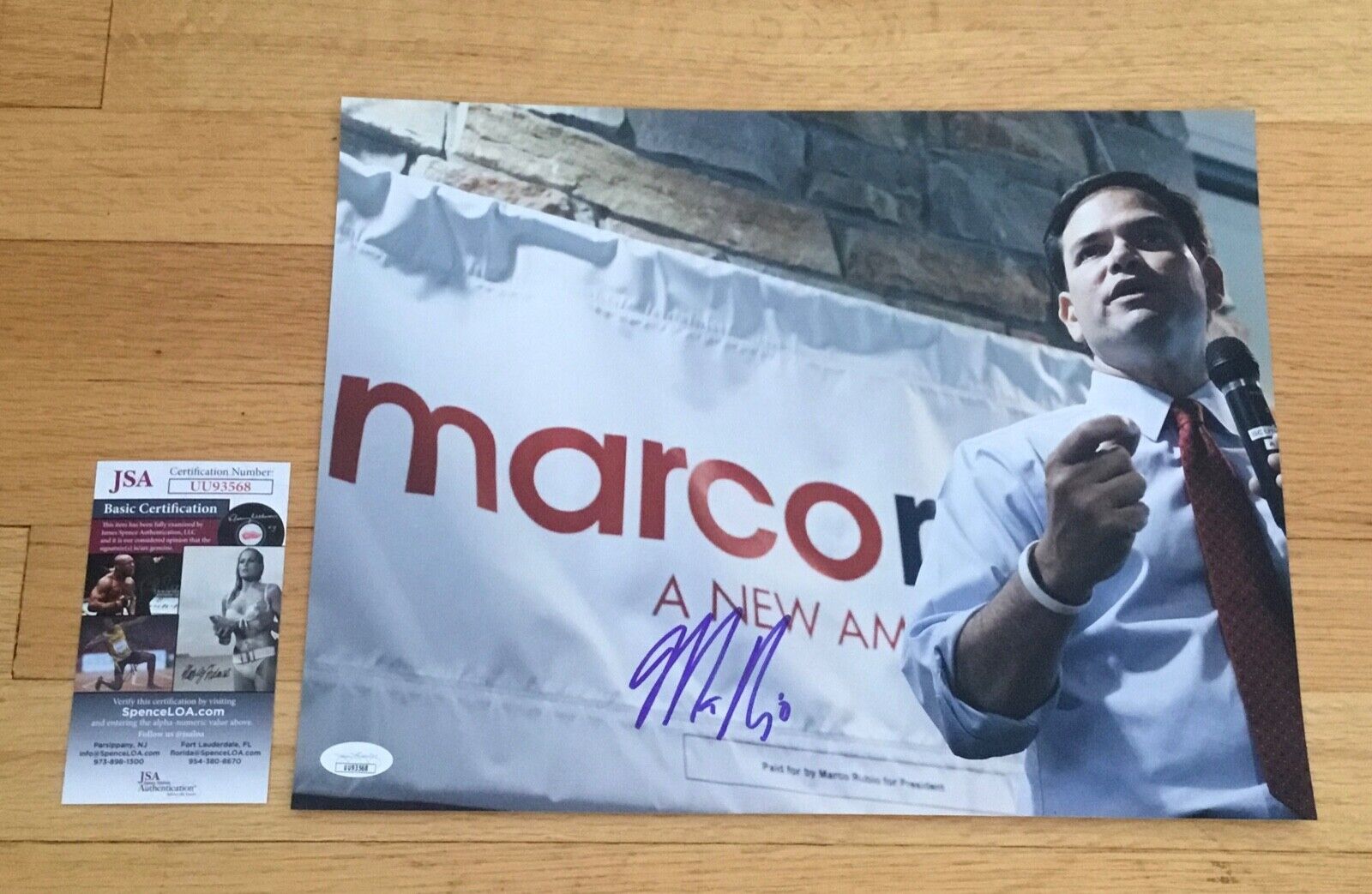 Marco Rubio Senator FL 2016 President Autograph Signed 11x14 Photo #2 JSA COA