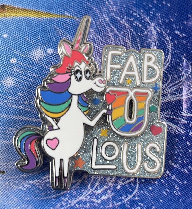 LGBTQ 2023 Disney Parks Authentic Rainbow Pride Unicorn Fabulous Pin