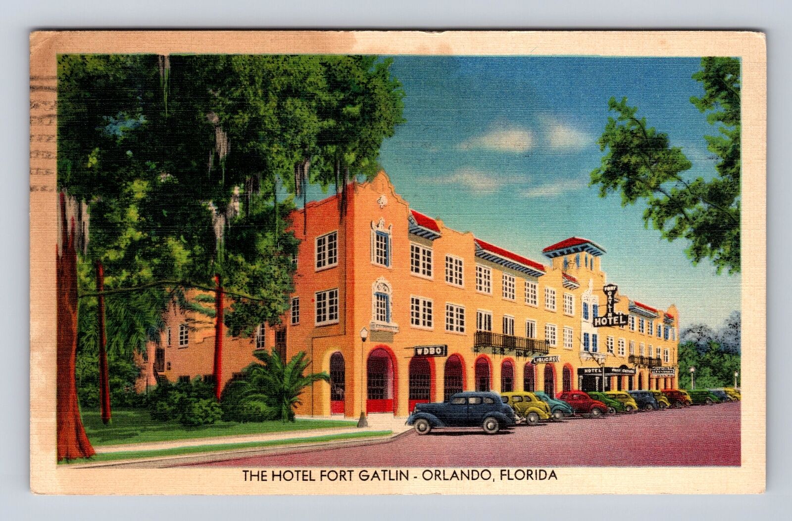 Orlando FL-Florida, Hotel Fort Gatlin, Advertisement, Vintage c1940 Postcard