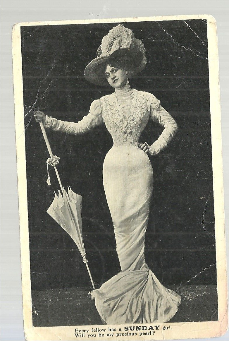 1909 RPPC Glamor Girl Comic Postcard VG
