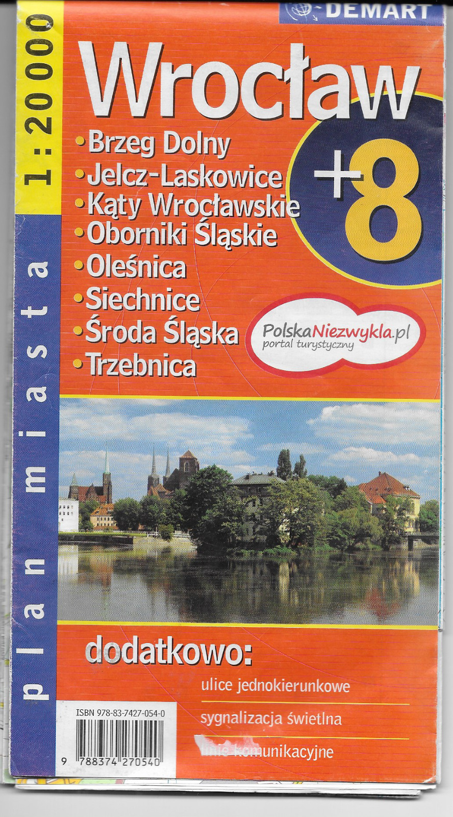 Demart Wroclaw, Poland Road Map plus 8 other cities in gently used.