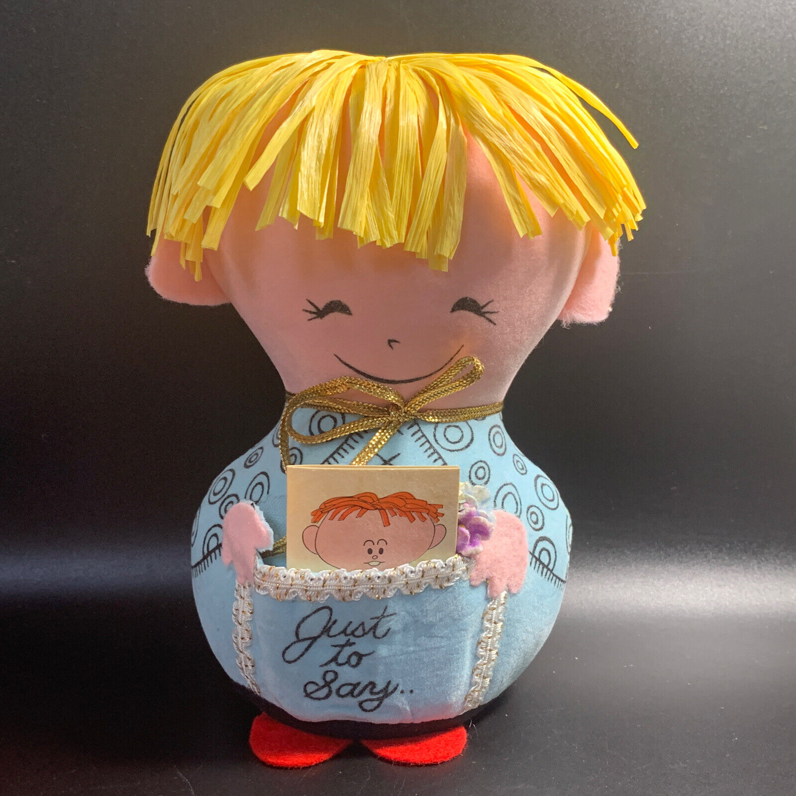 Vintage Western Union Dolly Gram Blond Boy Doll Just to Say, Happy Anniversary