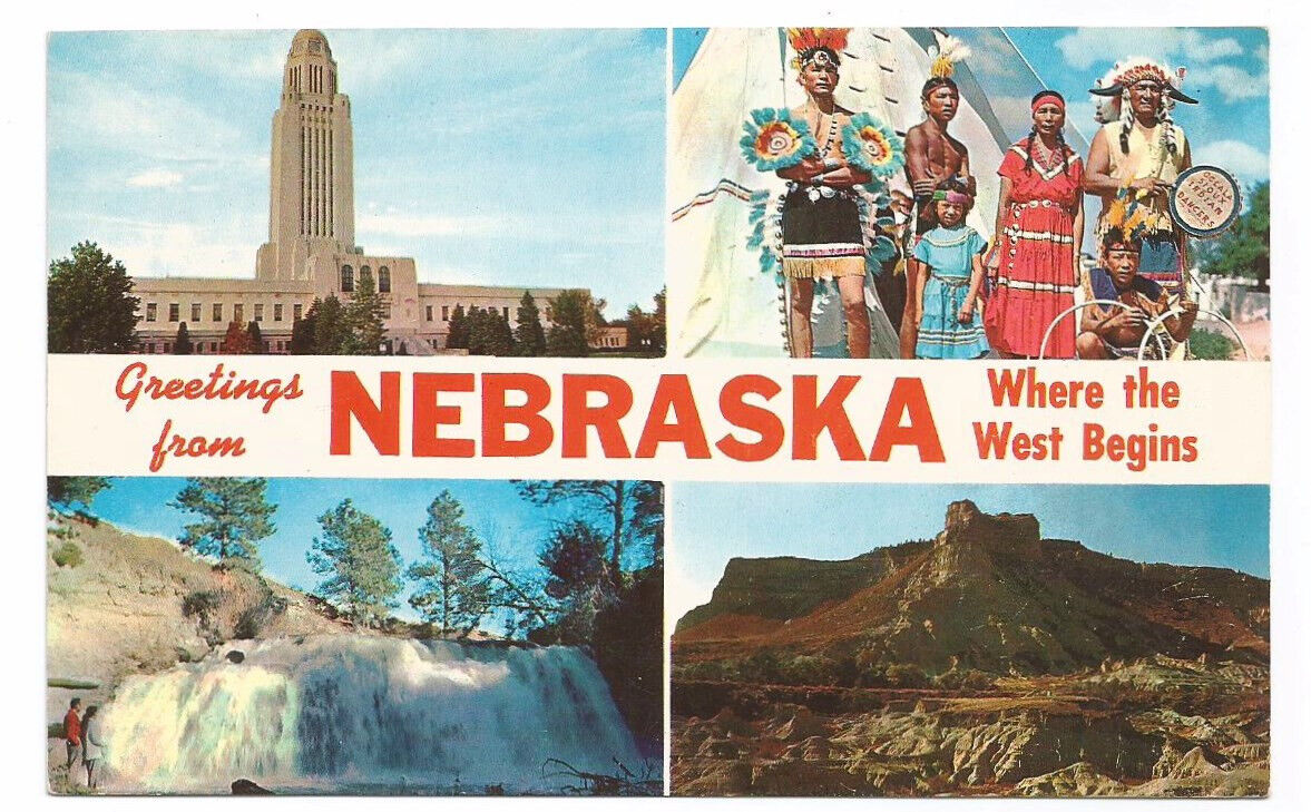 Greetings Nebraska NE Postcard Cornhusker State 