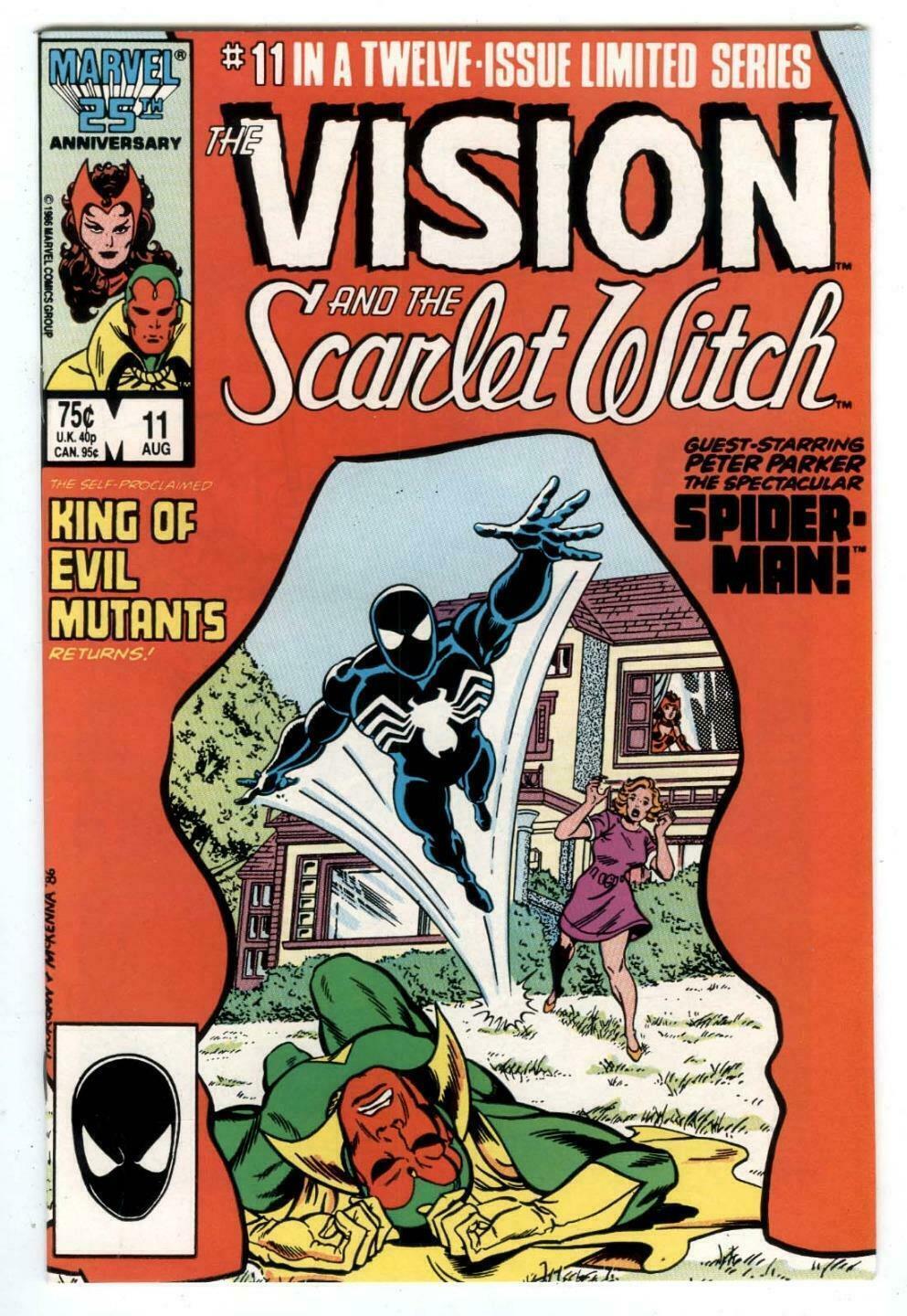 VISION and the SCARLET WITCH #11 August 1986 SPIDER-MAN in Black Wandavision NM