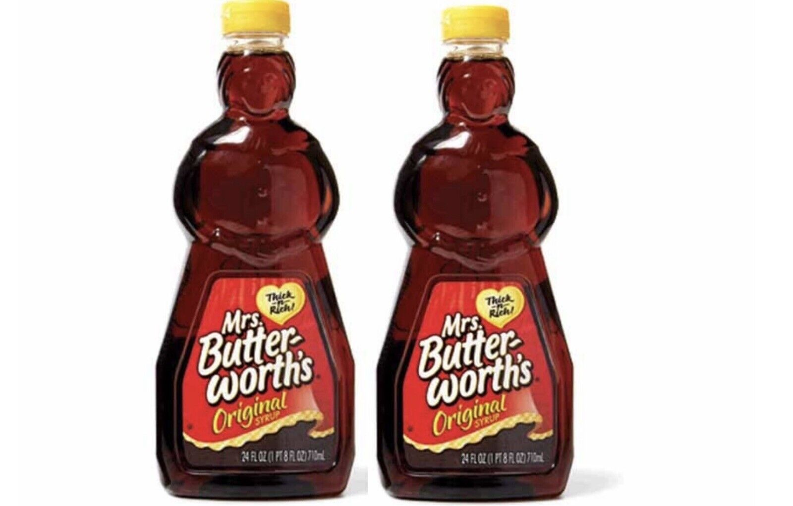 2x Mrs Butterworth\'s ORIGINAL Syrup Pancake Topping 24Oz Thick N Rich NEW 2 PACK