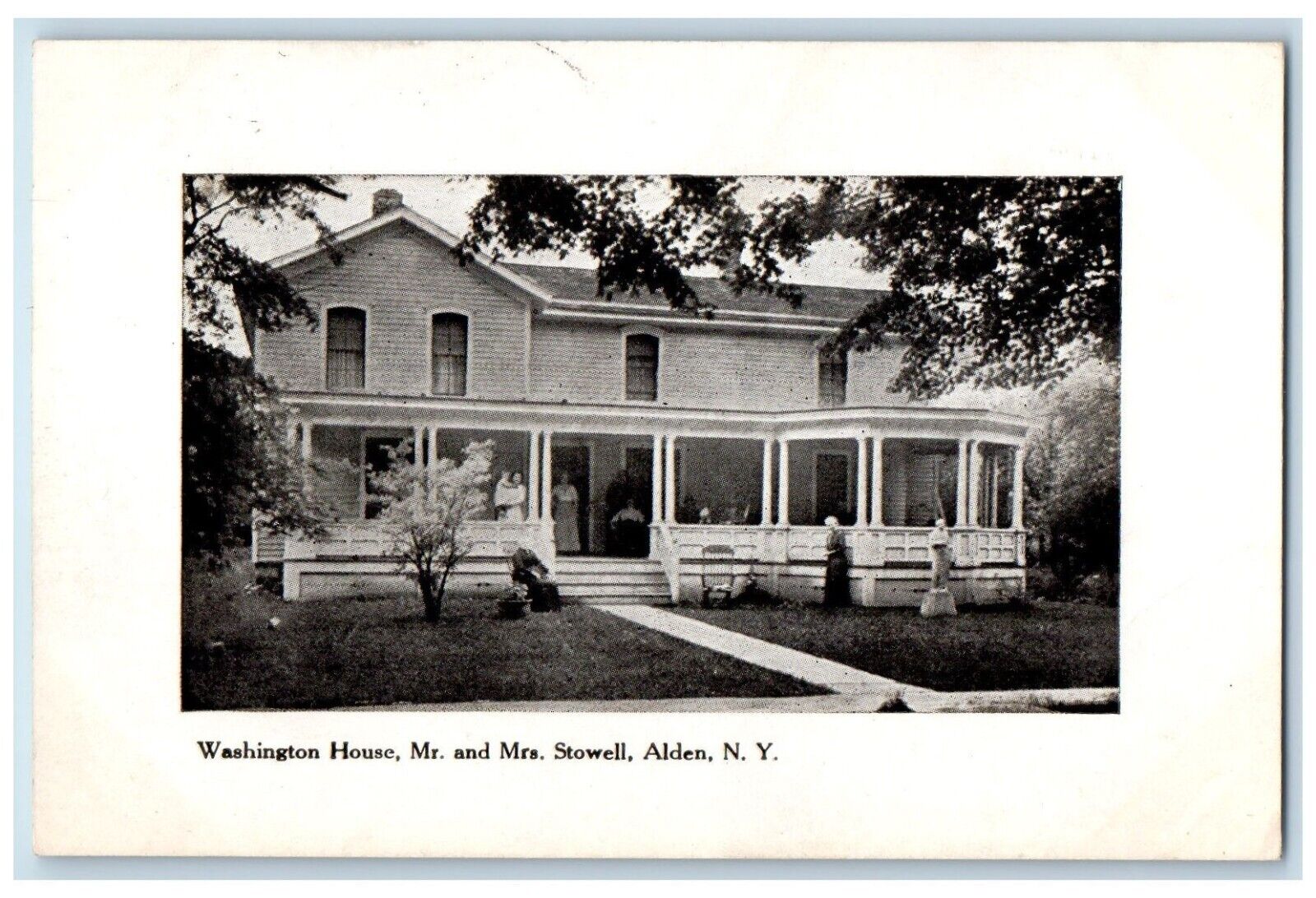 1916 Washington House Exterior Garden Mr And Mrs Stowell Alden New York Postcard