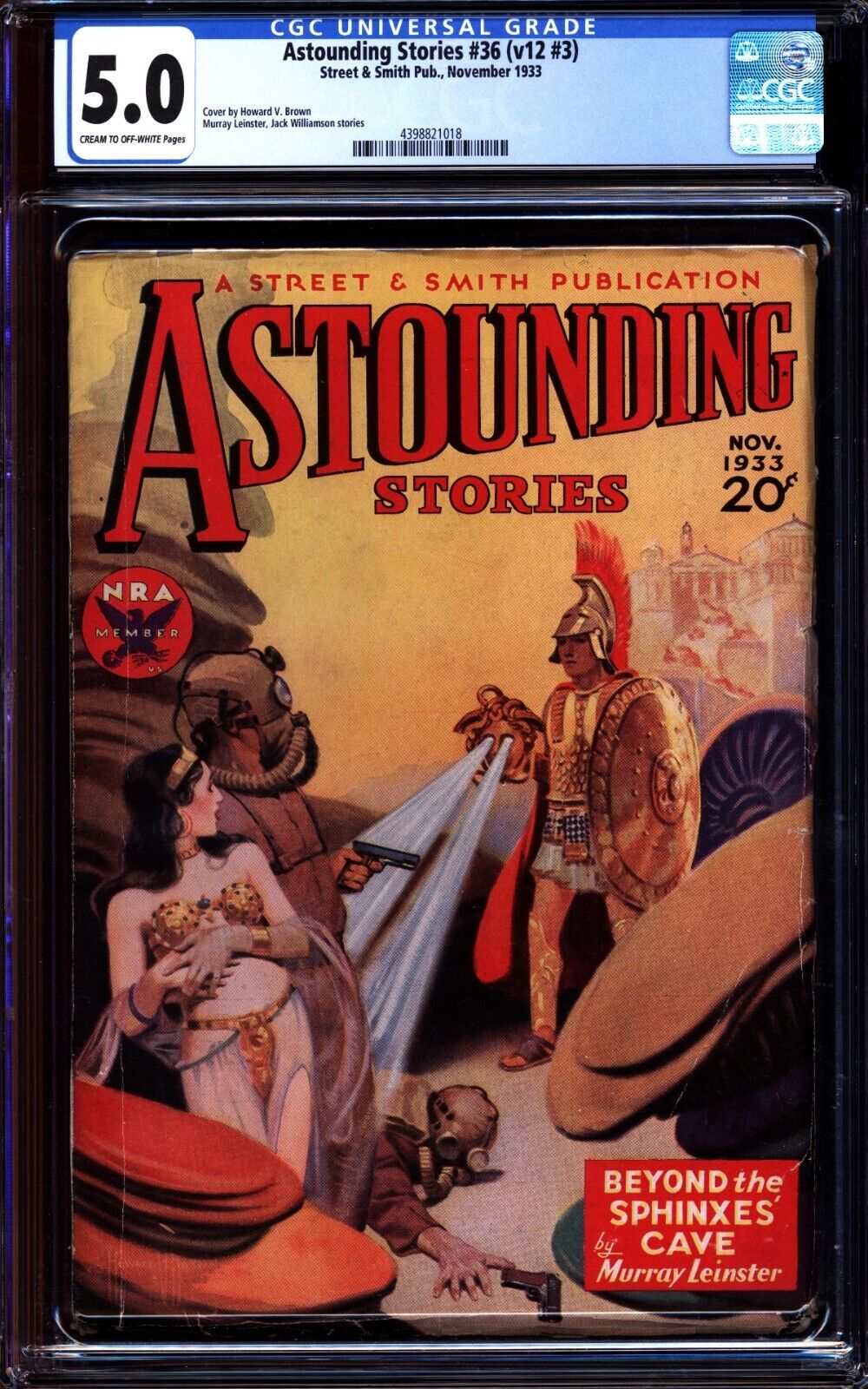 Astounding Stories Pulp 36 (V12 #3) CGC 5.0 Classic gas mask desert cover 1933