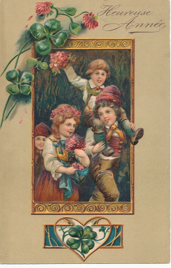 NEW YEAR - Four Children Heureuse Annee Happy New Year PFB Postcard