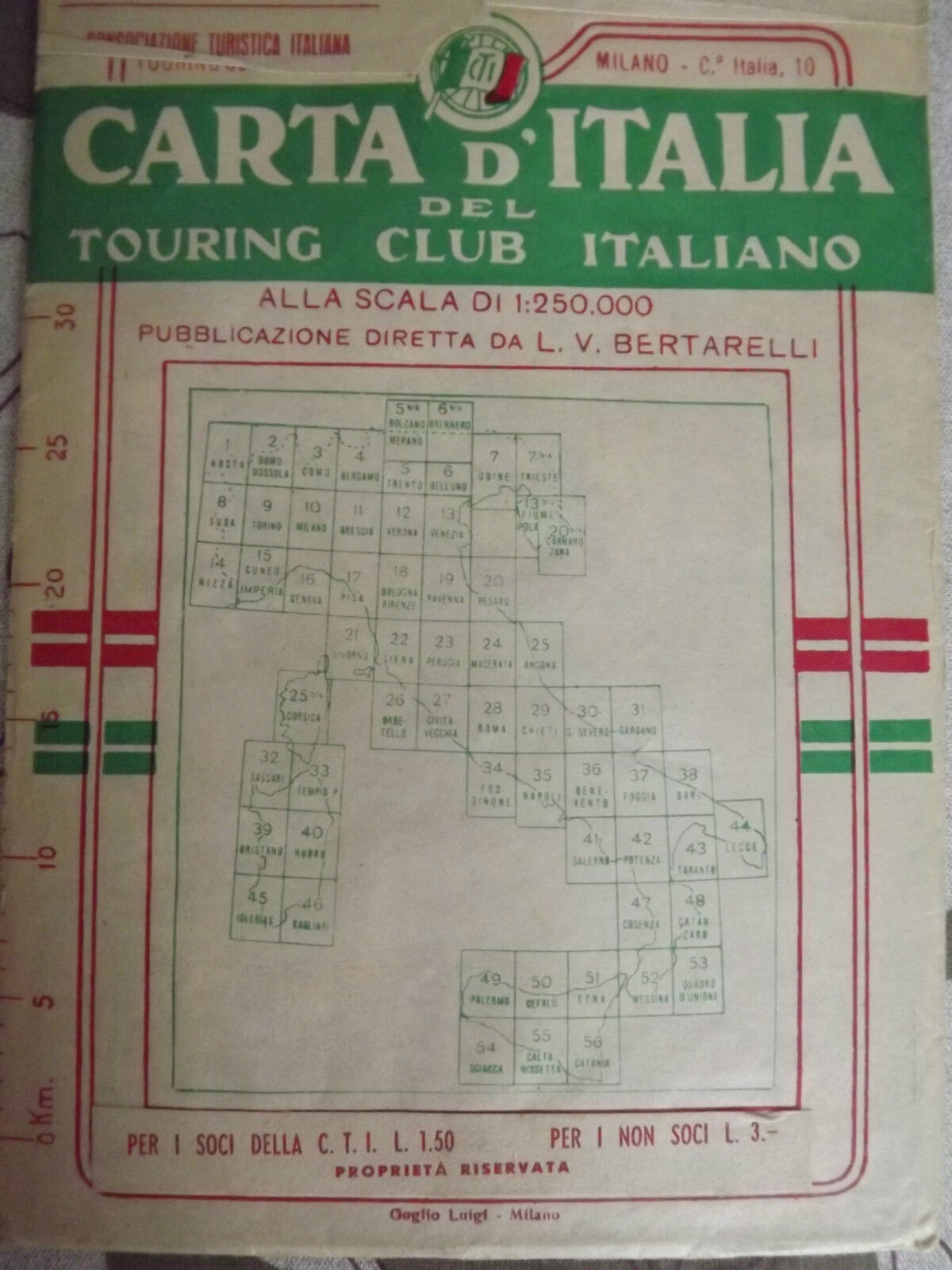 Cards Italia Carta d\'Italia Touring Club Italiano TCI N° 27 civitavecchia