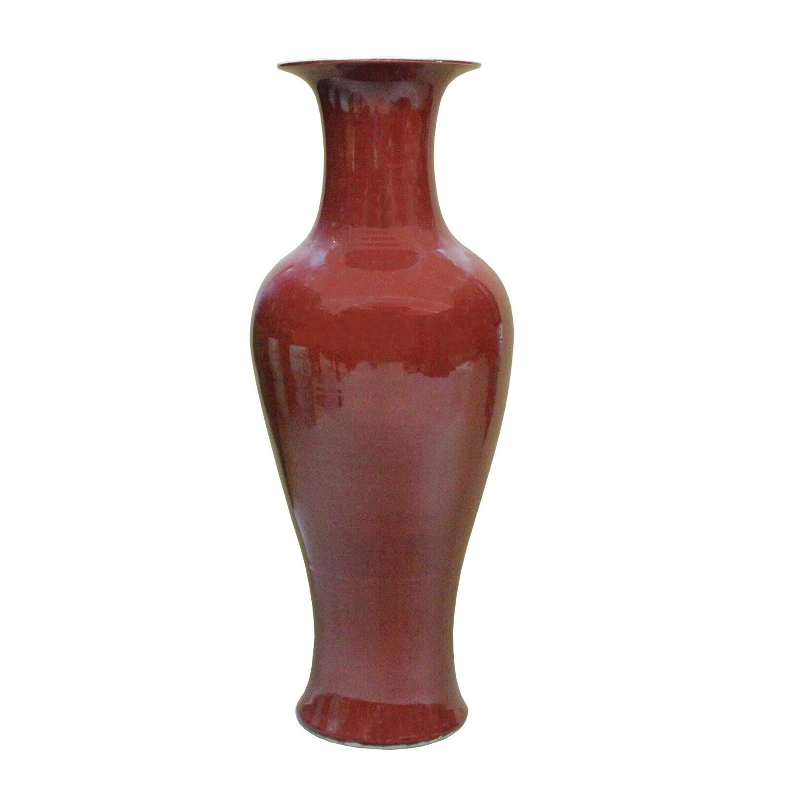 Burgundy Red Handmade Large Tall Simple Slim Line Vase n410