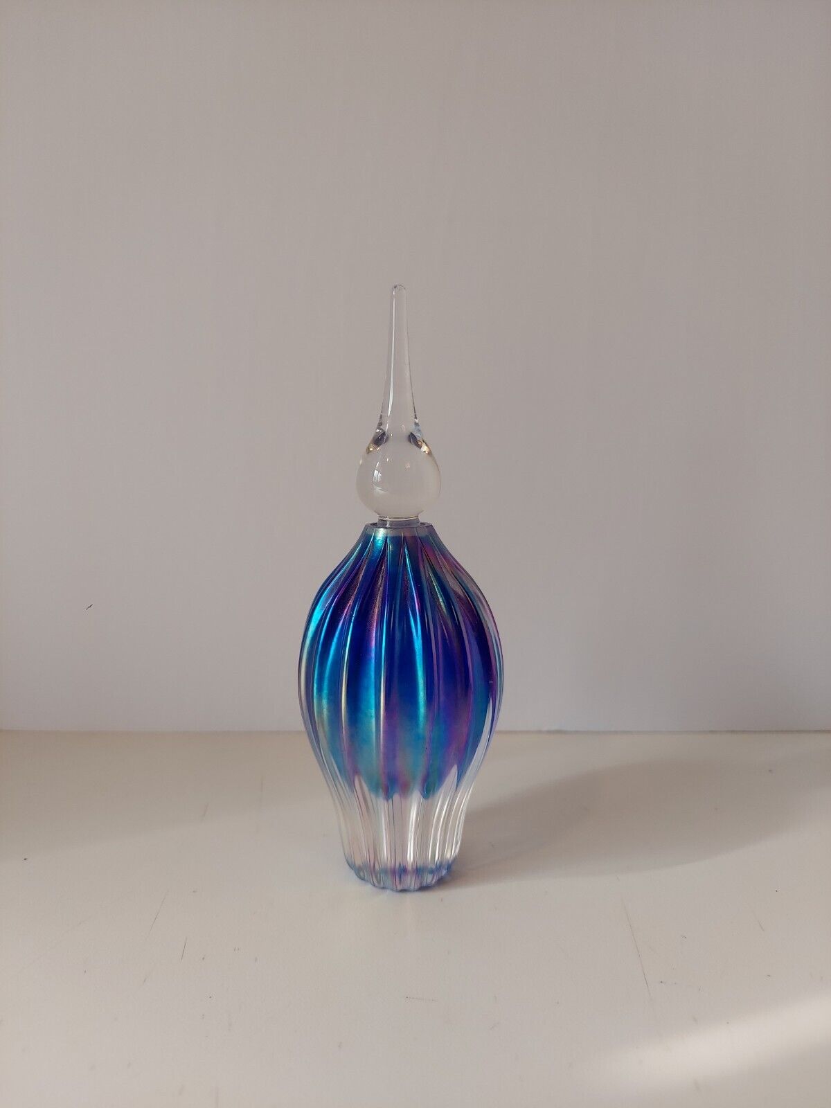 Irridescent Art Glass Perfume Bottle With Stopper