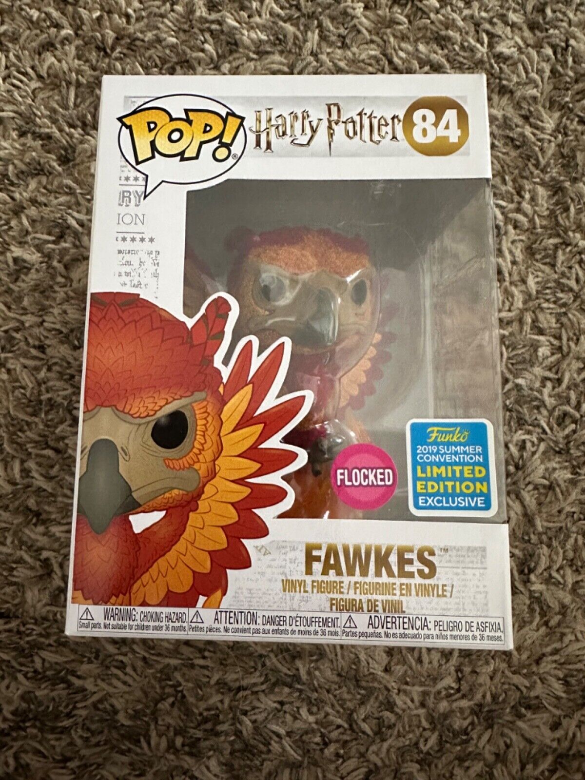 Funko Pop Harry Potter: Fawkes (Flocked) 2019 Summer Convention Exclusive #84