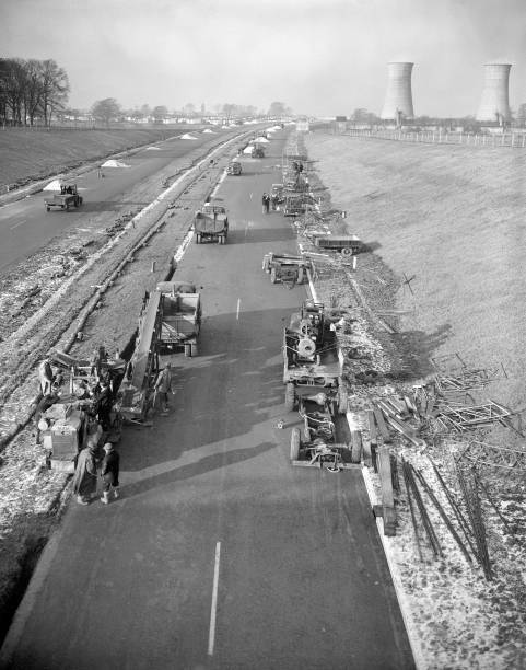 The Preston by-pass which undergoing repairs after suffering f- 1959 Old Photo 1