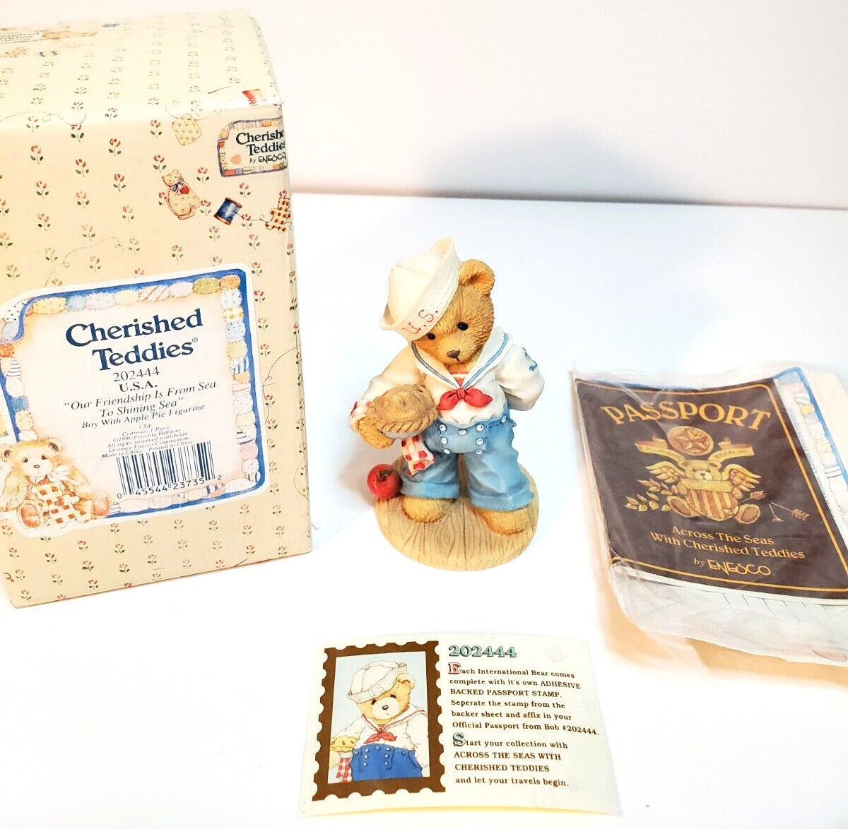 Enesco Cherished Teddies USA Sailor Our Friendship is From Sea to Shining Sea