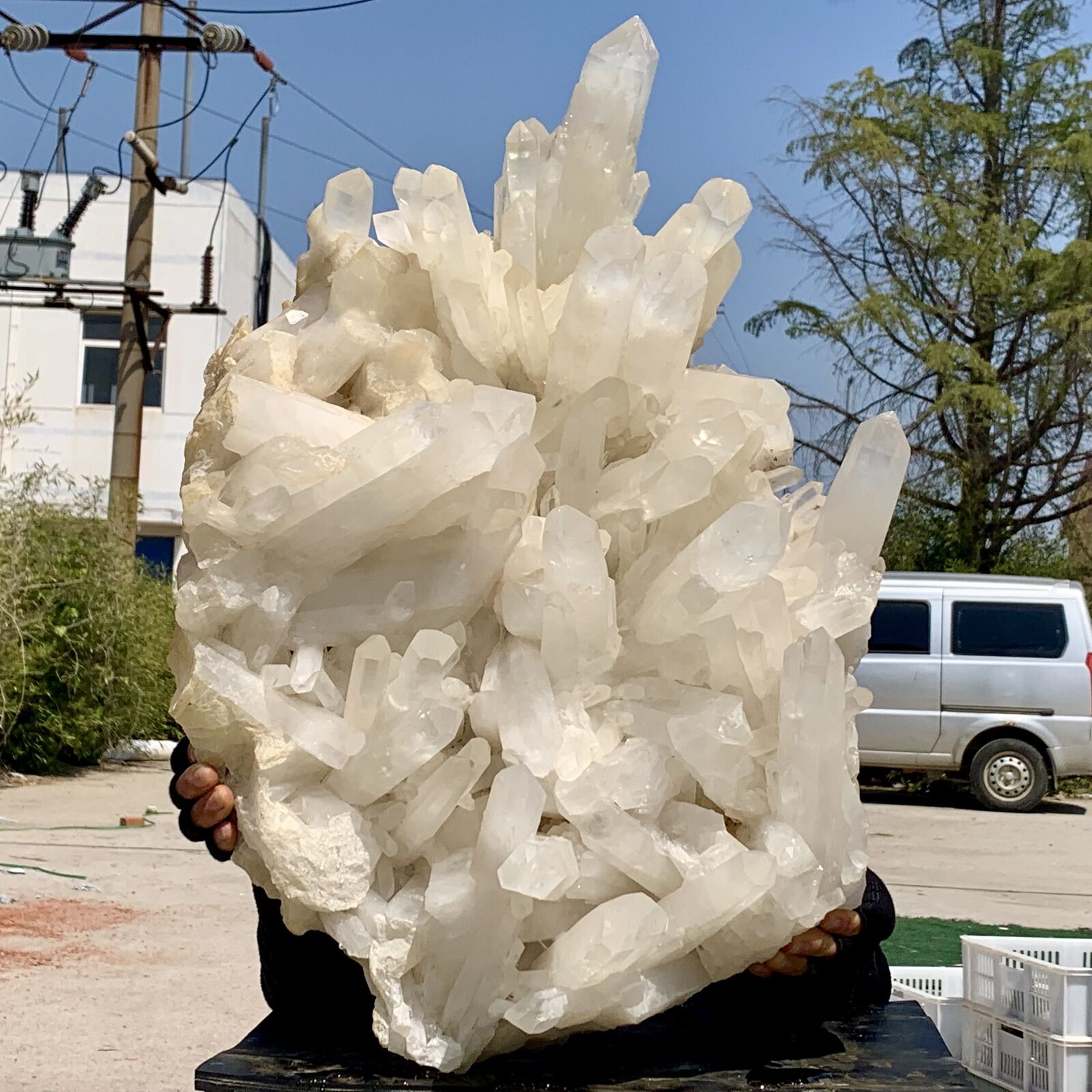 63.16LB Natural Large Himalayan quartz cluster white crystal ore Earth specimen