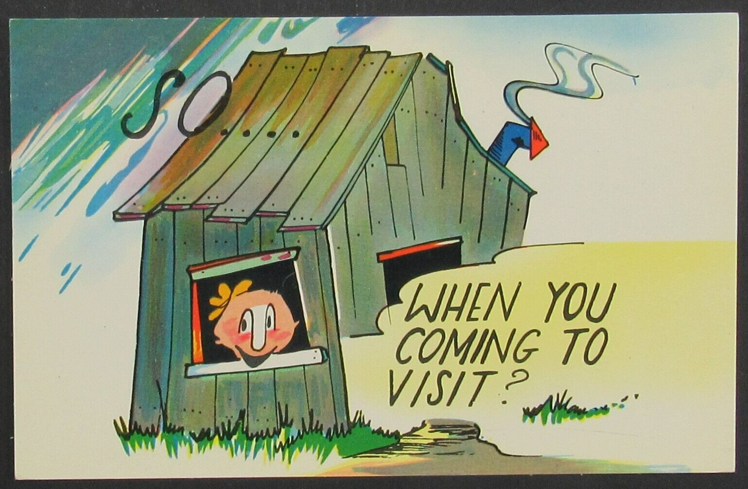 When You Coming to Visit Vintage Comic Postcard Unposted