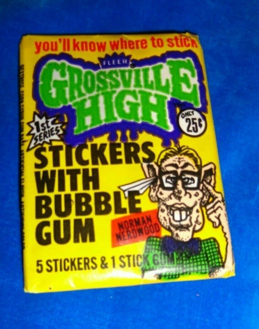 1986 Fleer Grossville High Stickers Wax Pack 1st Series as pictured (SC12)