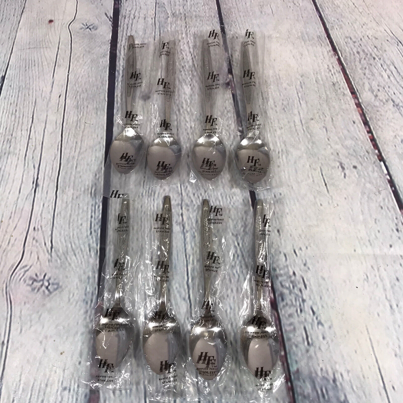8 Hanford Forge PROVINCIAL WHEAT Stainless Teaspoons Korea Flatware New 6.25\