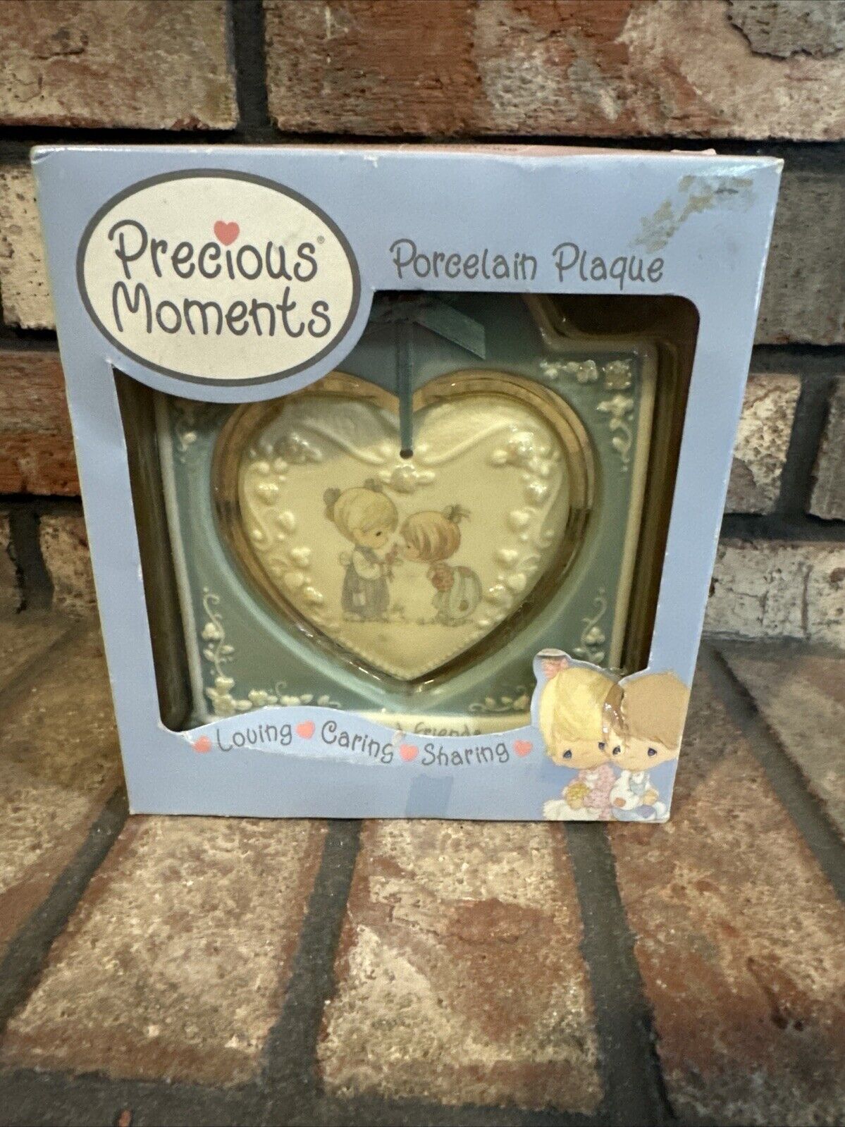 Precious Moments Friends are Forever Porcelain Plaque Girls & Flowers. In Box