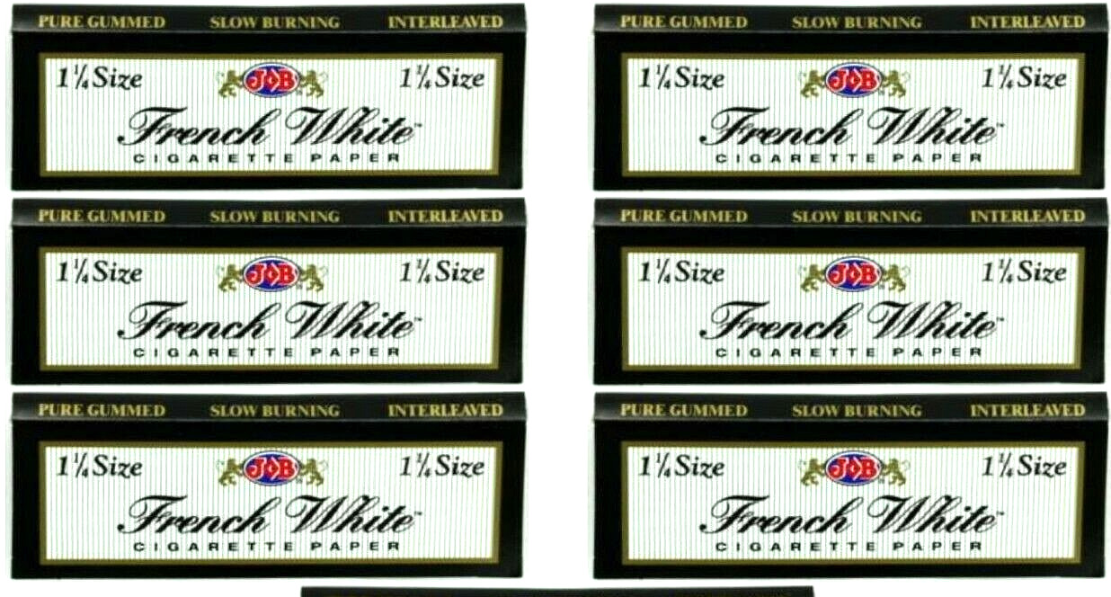 6x Job 1 1/4 Rolling Papers French White 3 PKS *Great Price* *FREE USA SHIPPING*