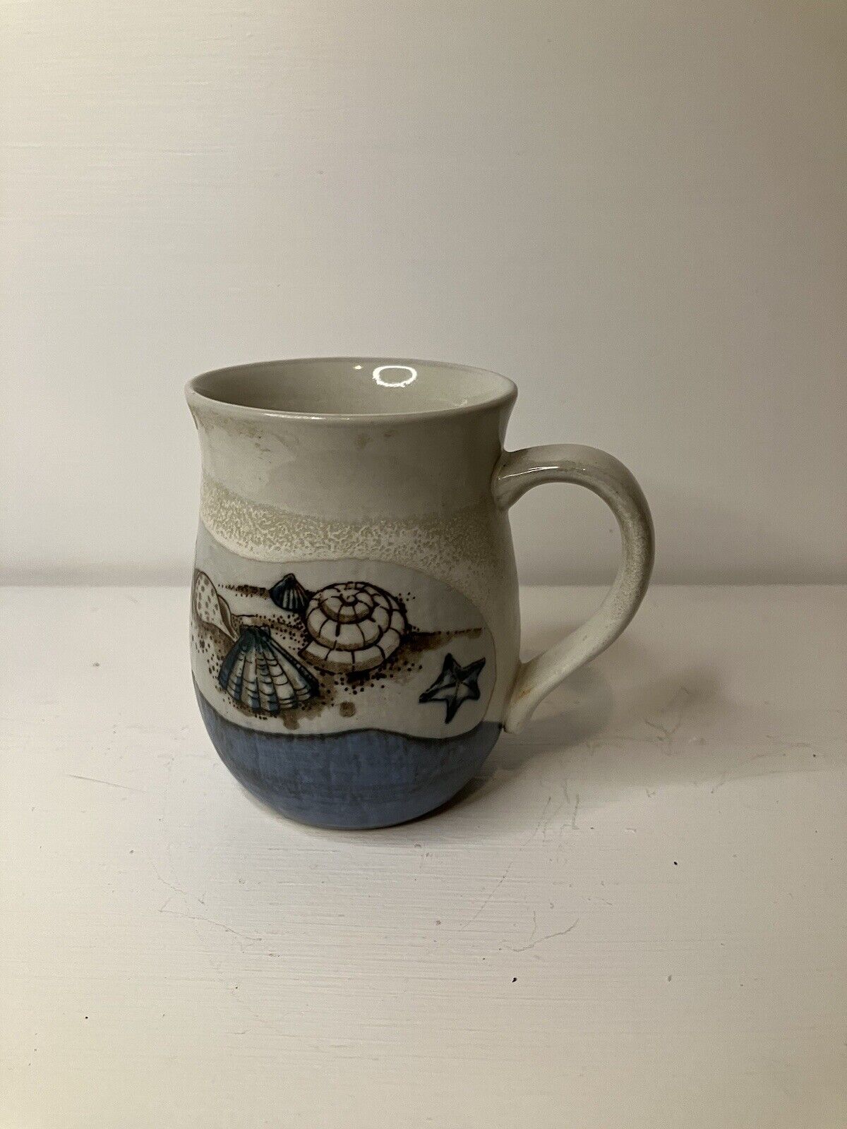 Vintage Otagiri Japan Seashells Mug Coffee Tea Cup Ocean Sand Beach Hand Painted